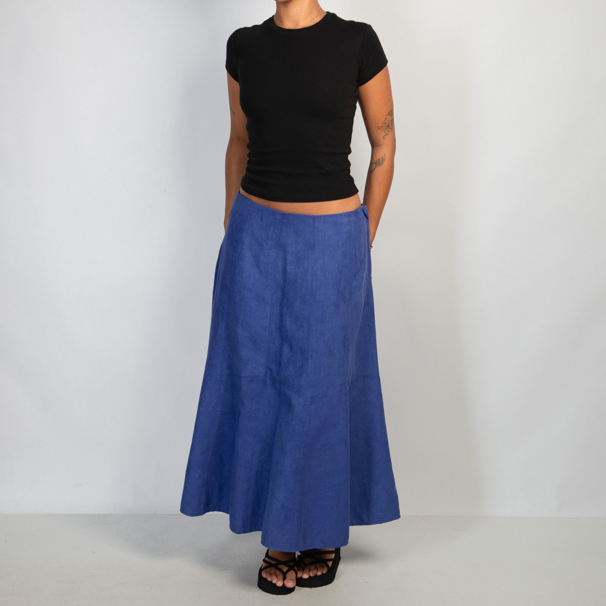 VIOLET SUEDETTE MAXI SKIRT