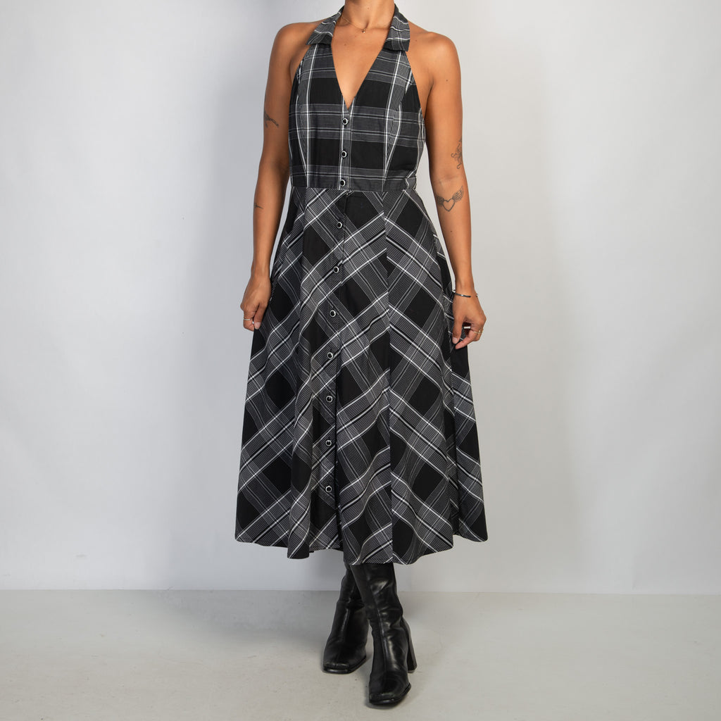 GINGHAM MIDI DRESS
