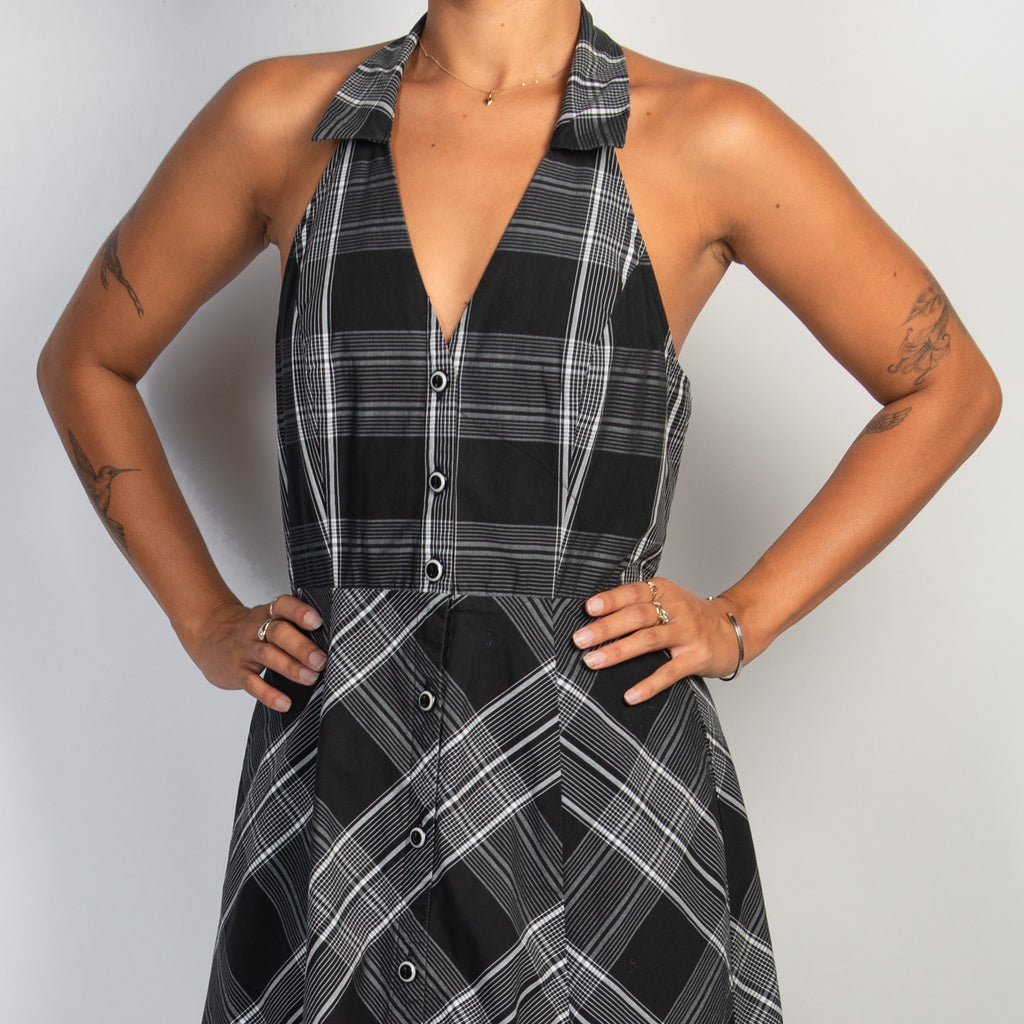 GINGHAM MIDI DRESS