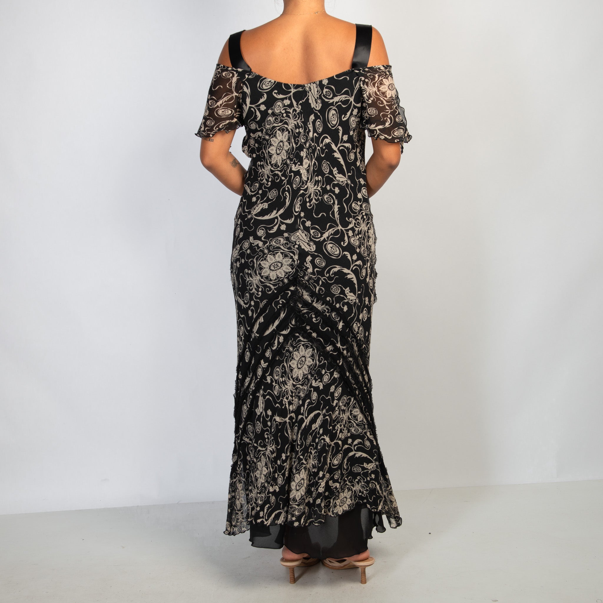 SILK PATTERN MIDI DRESS