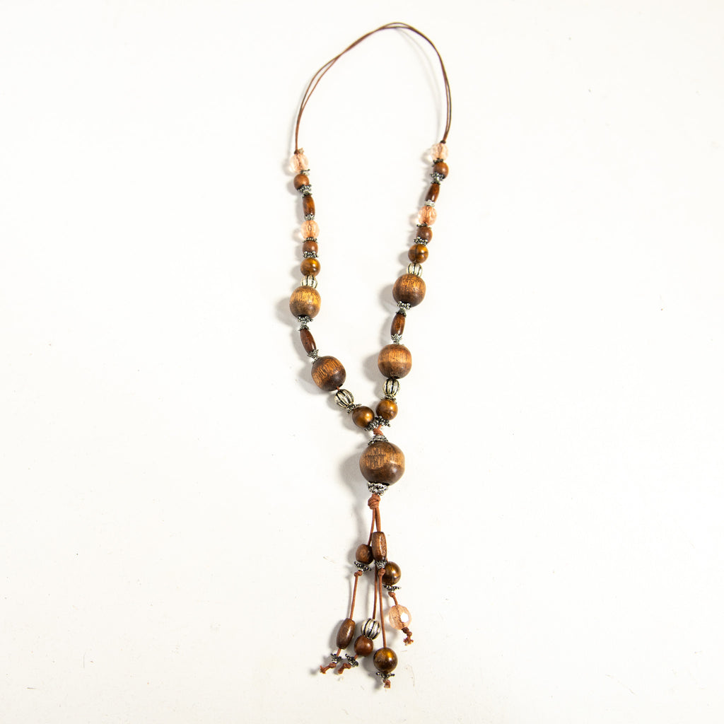 WOODEN BEADED NECKLACE