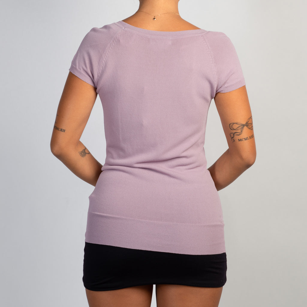 LILAC SCOOP NECK TOP