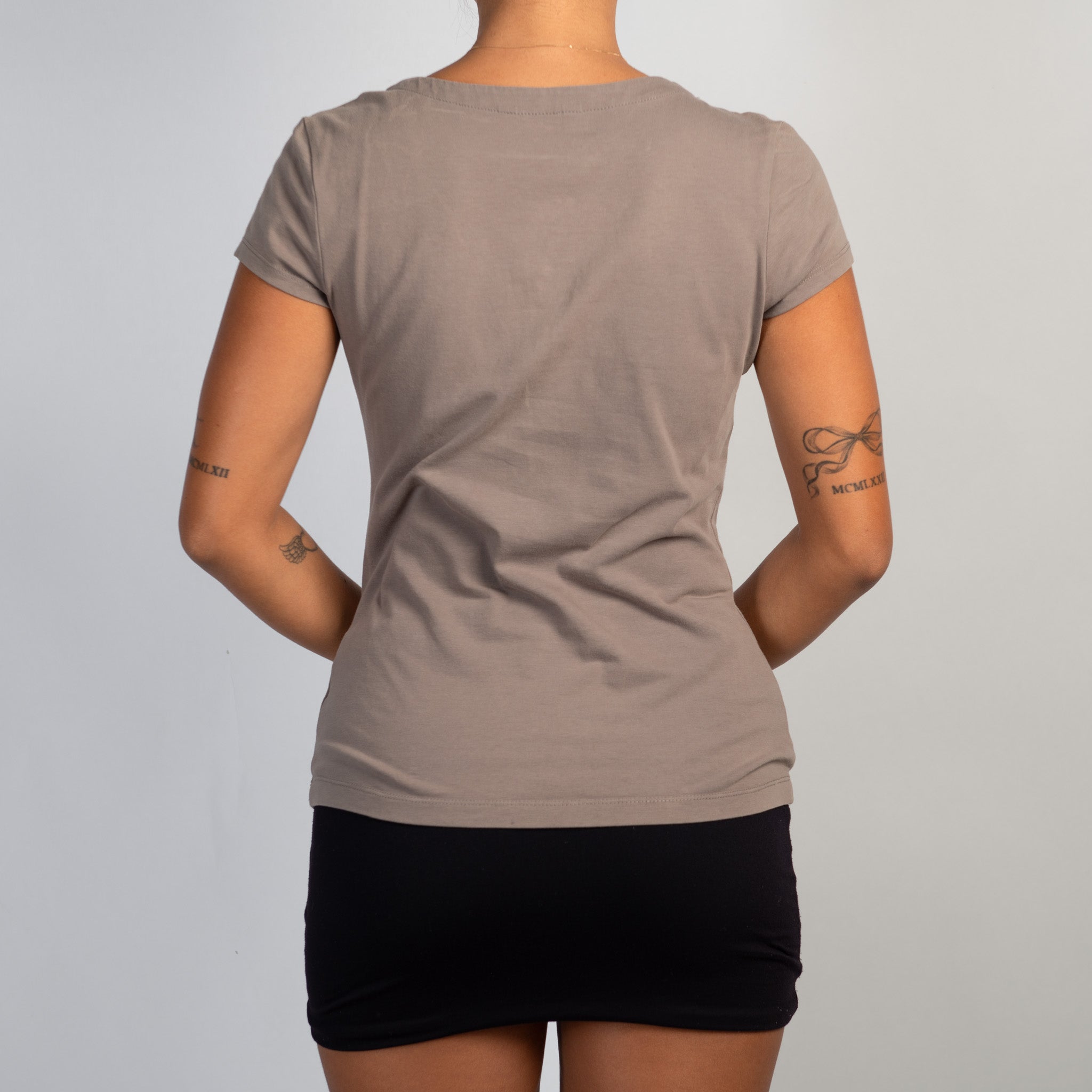 BROWN PINTUCK TSHIRT