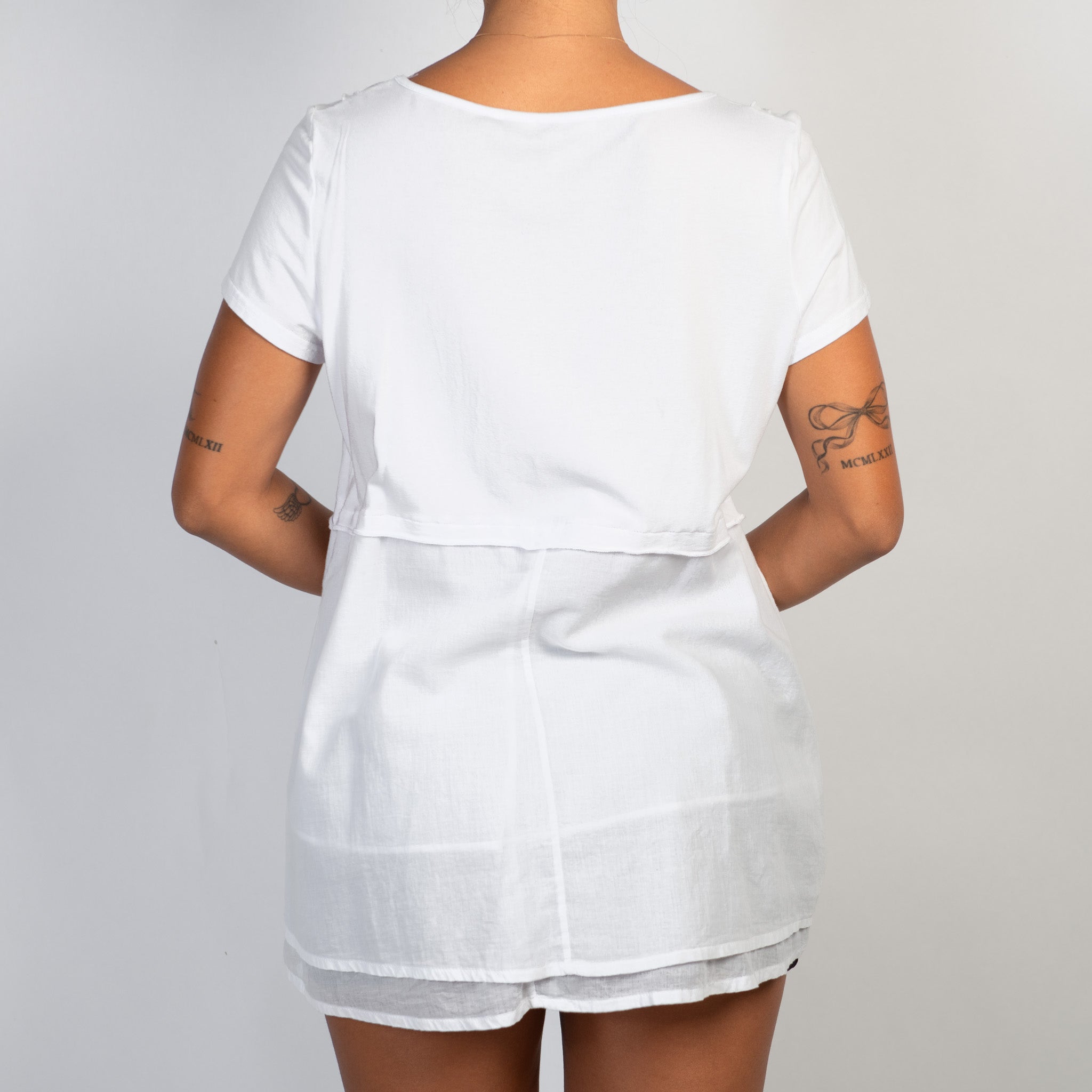 WHITE TEXTURED TUNIC