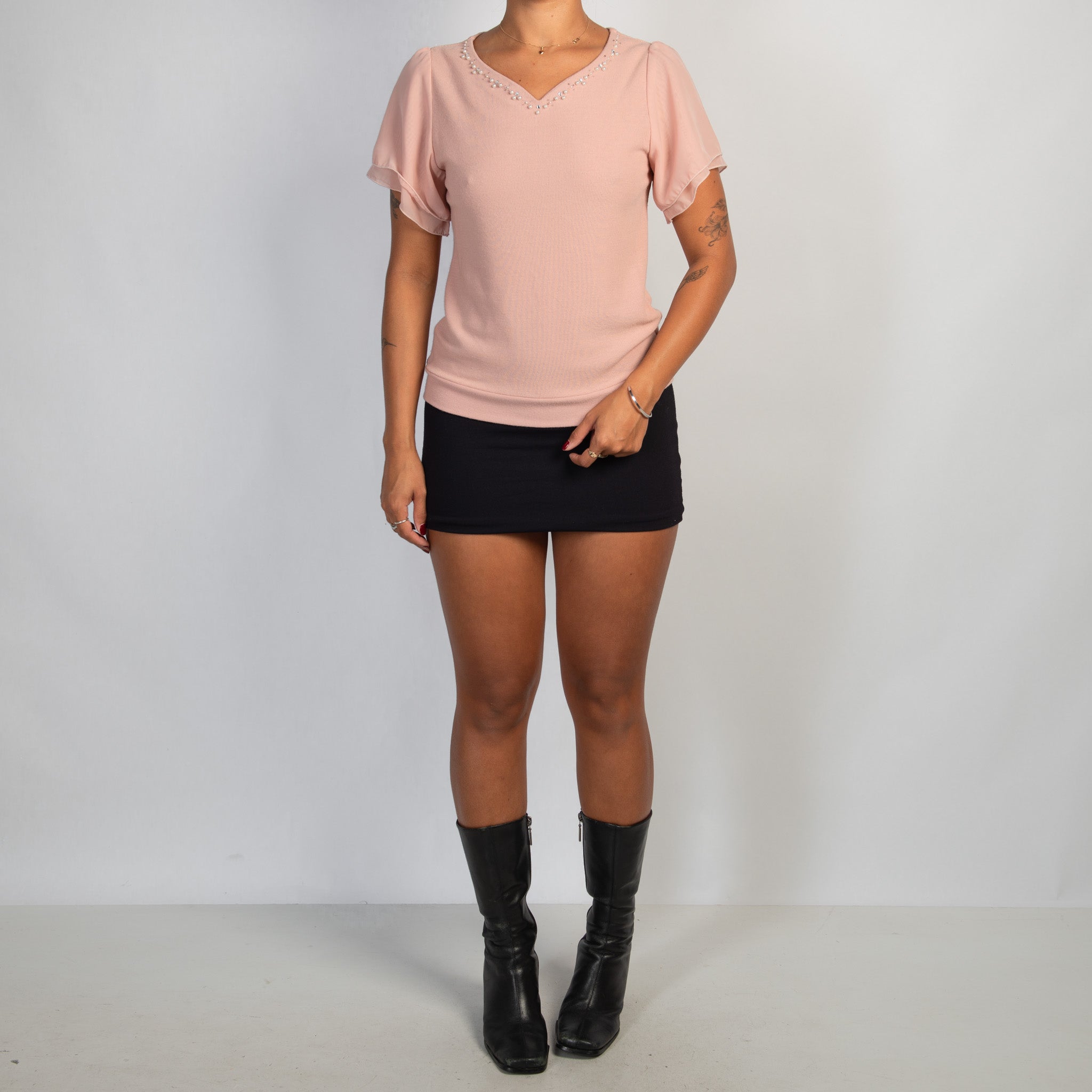 PINK WAFFLE TOP