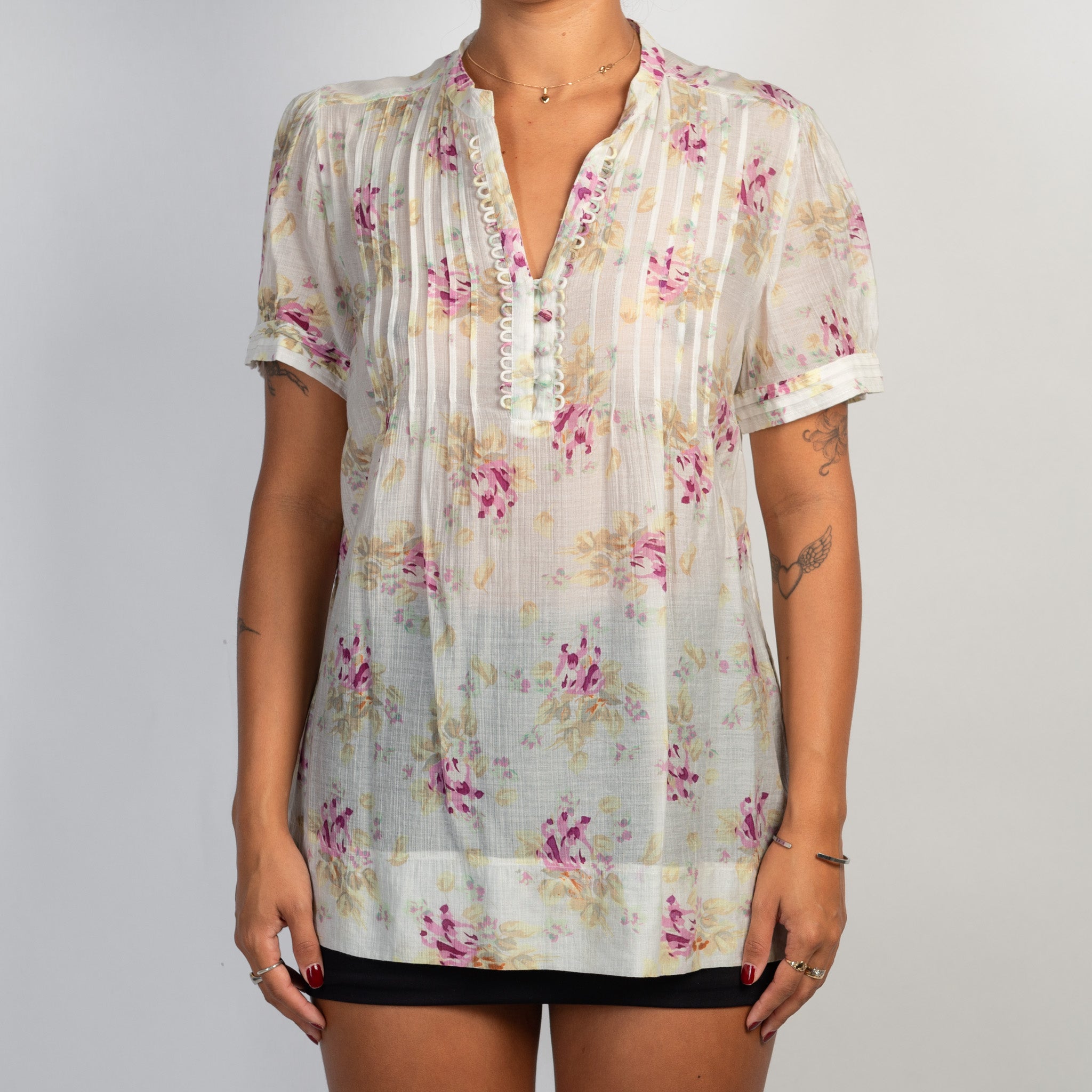SHEER FLORAL BLOUSE