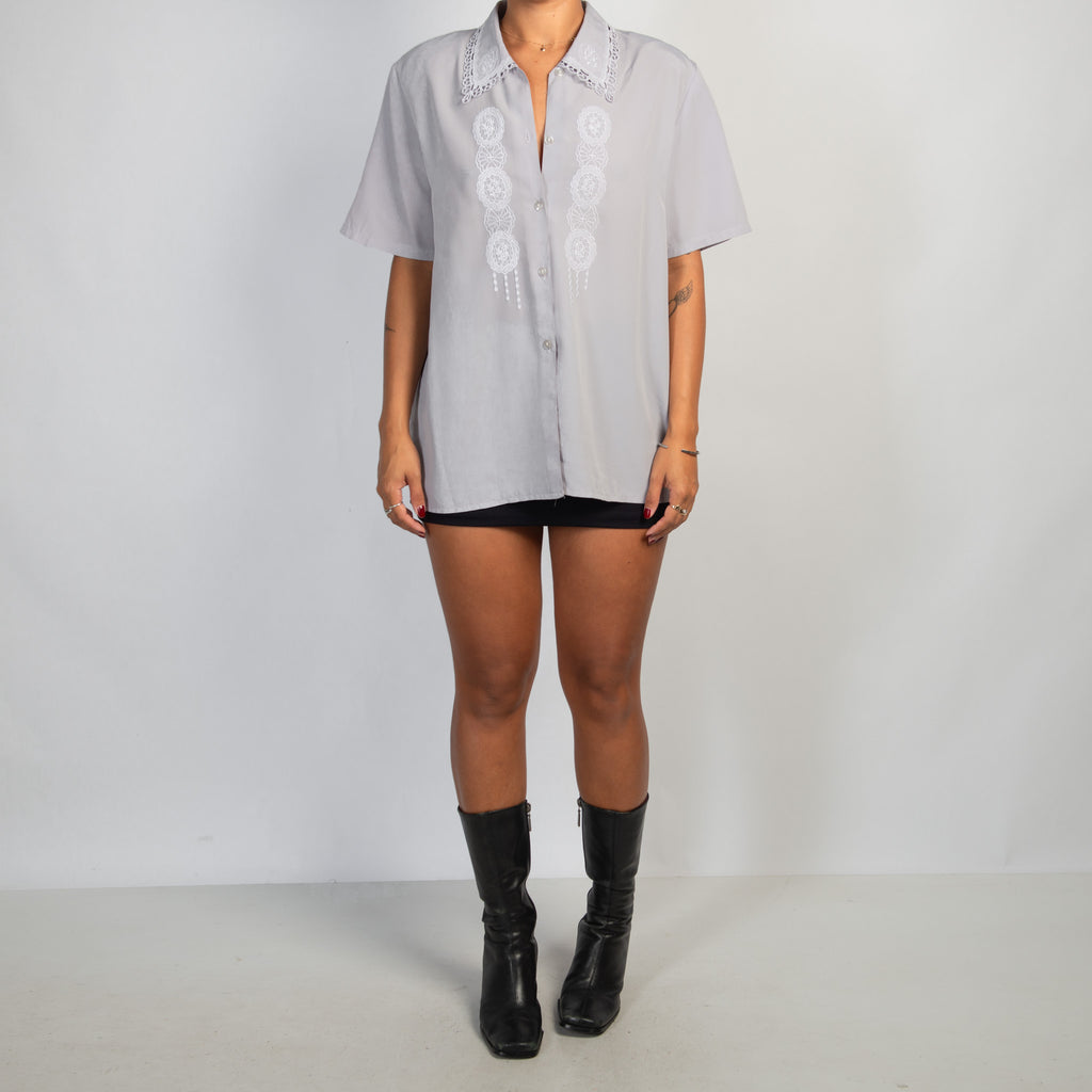 GREY BOXY BLOUSE