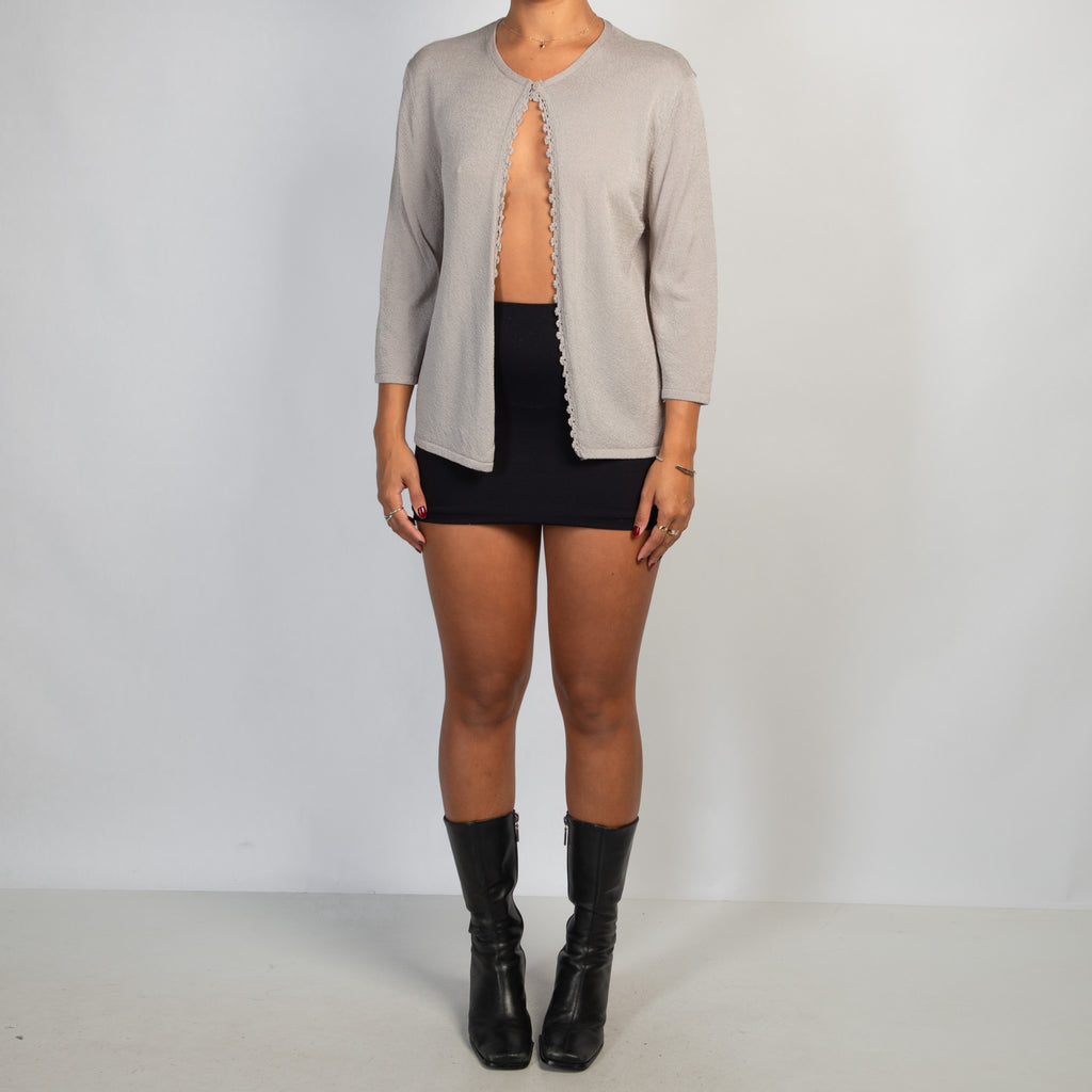 GREY 3/4 SLEEVE CARDIGAN