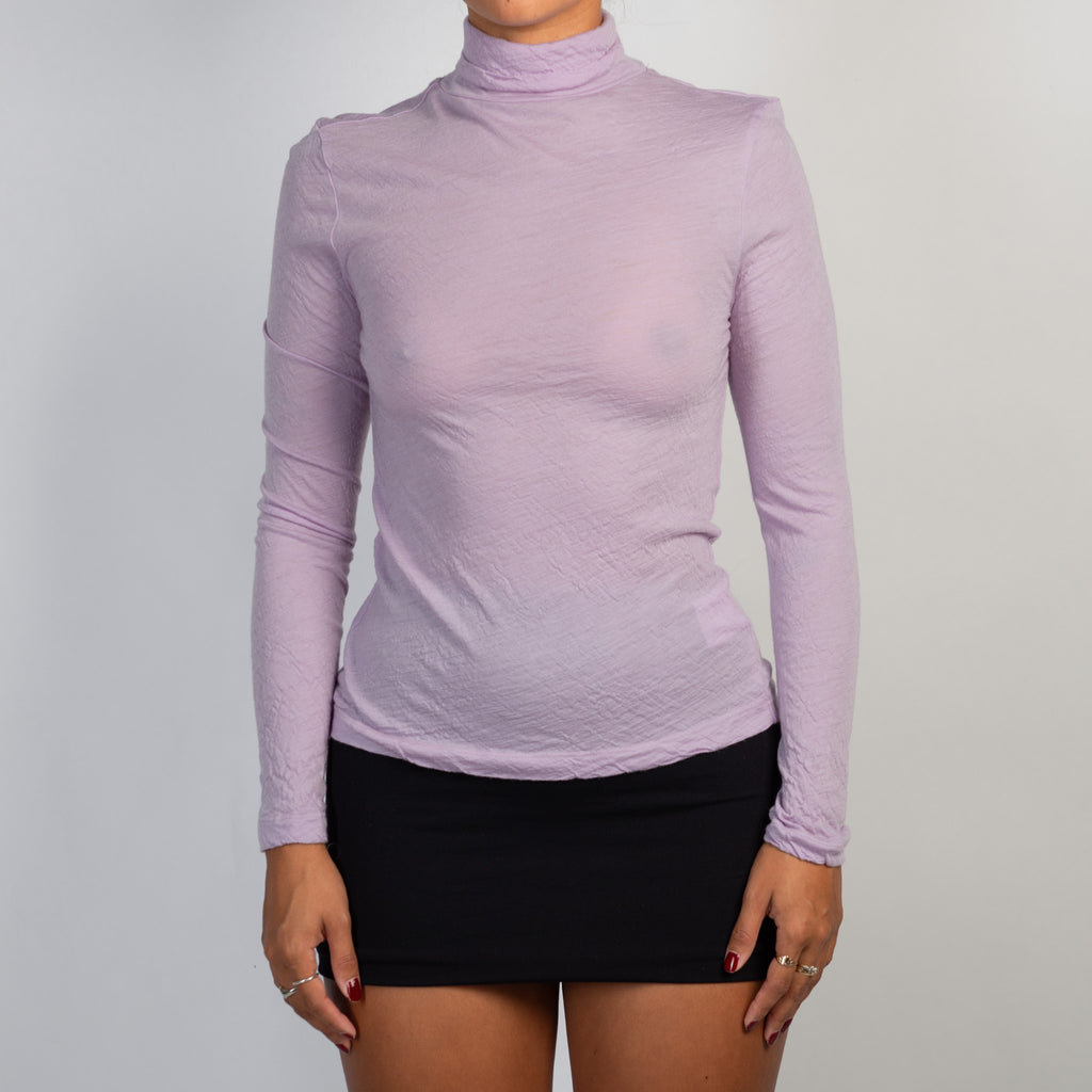 LILAC WOOL TURTLENECK TOP