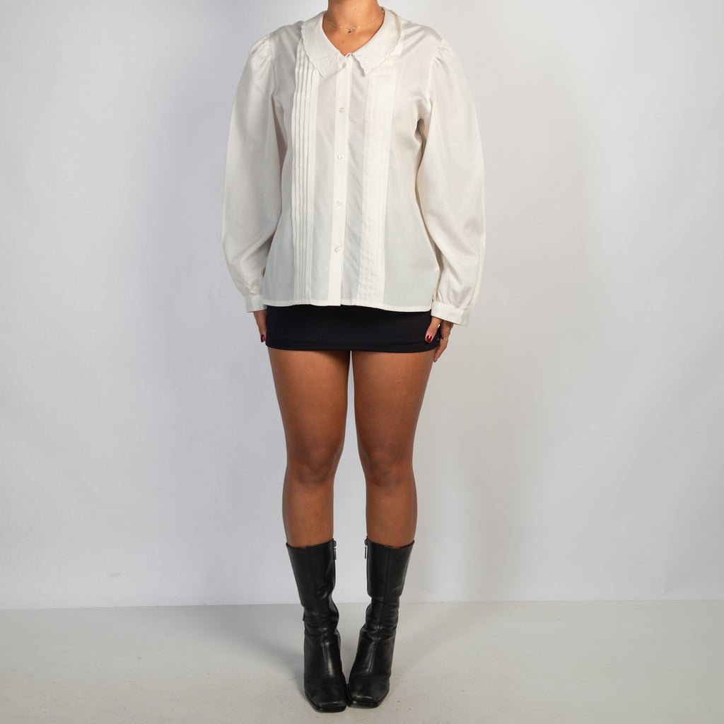 OFF WHITE PINTUCK BLOUSE