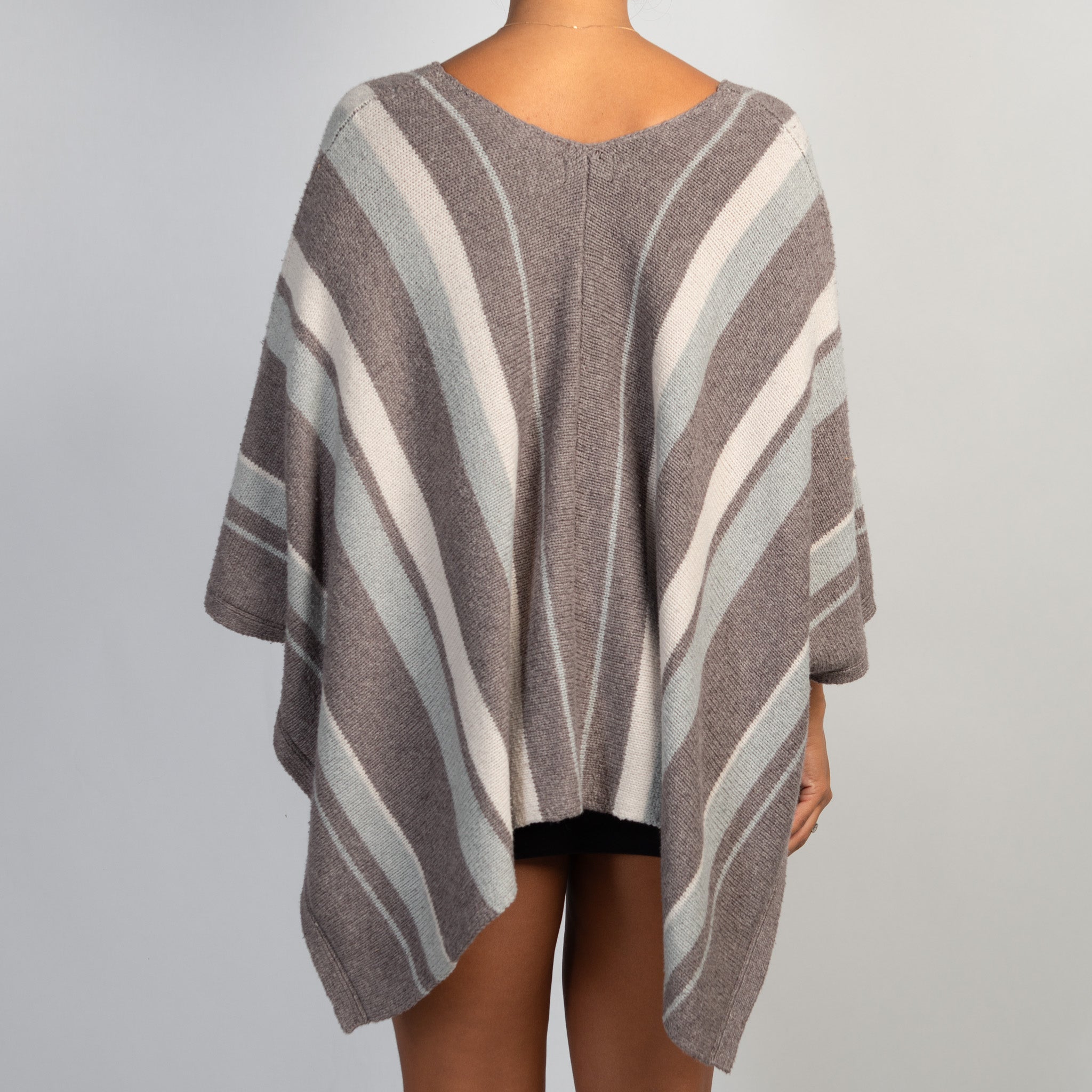 STRIPE KNIT PONCHO
