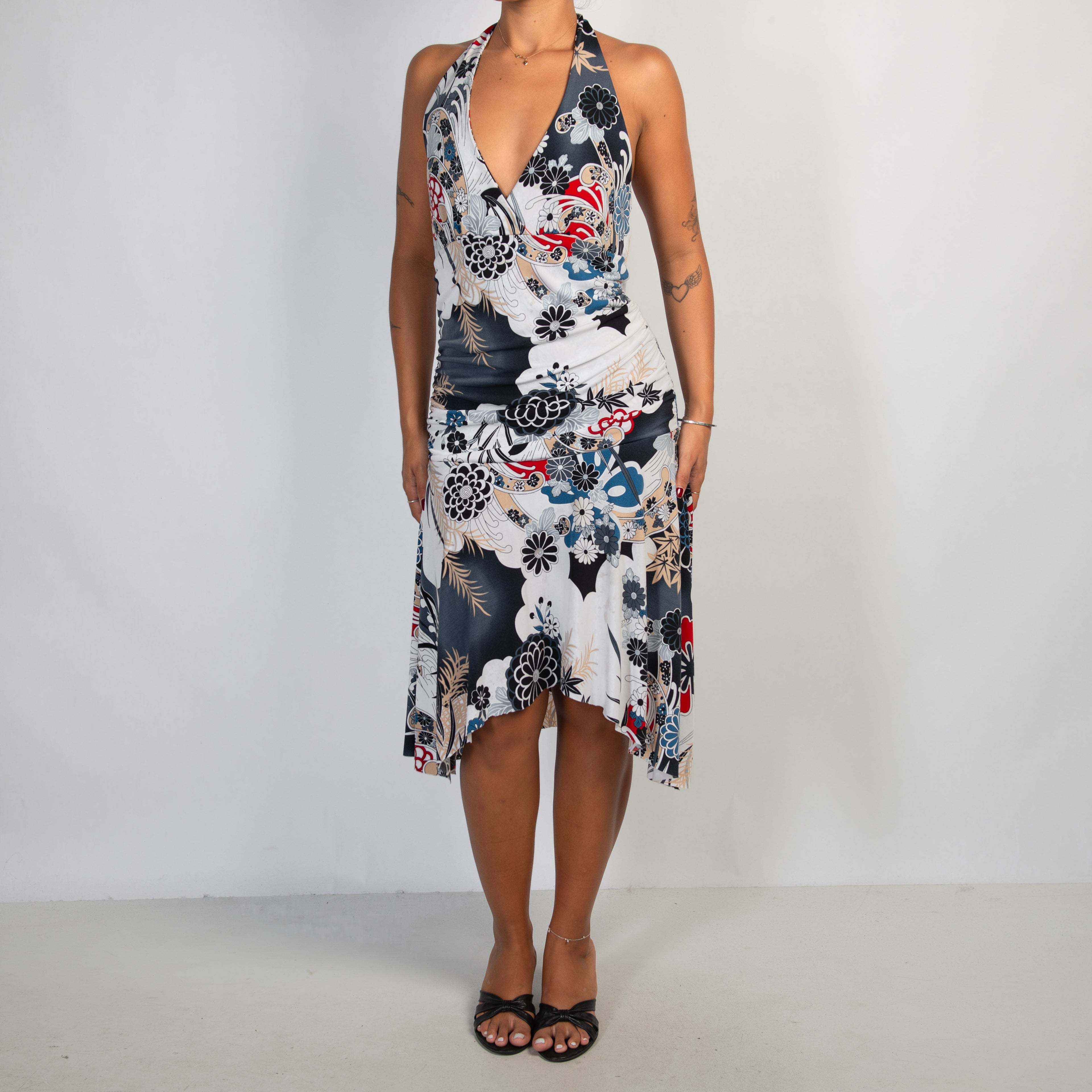 FLORAL HALTER DRESS