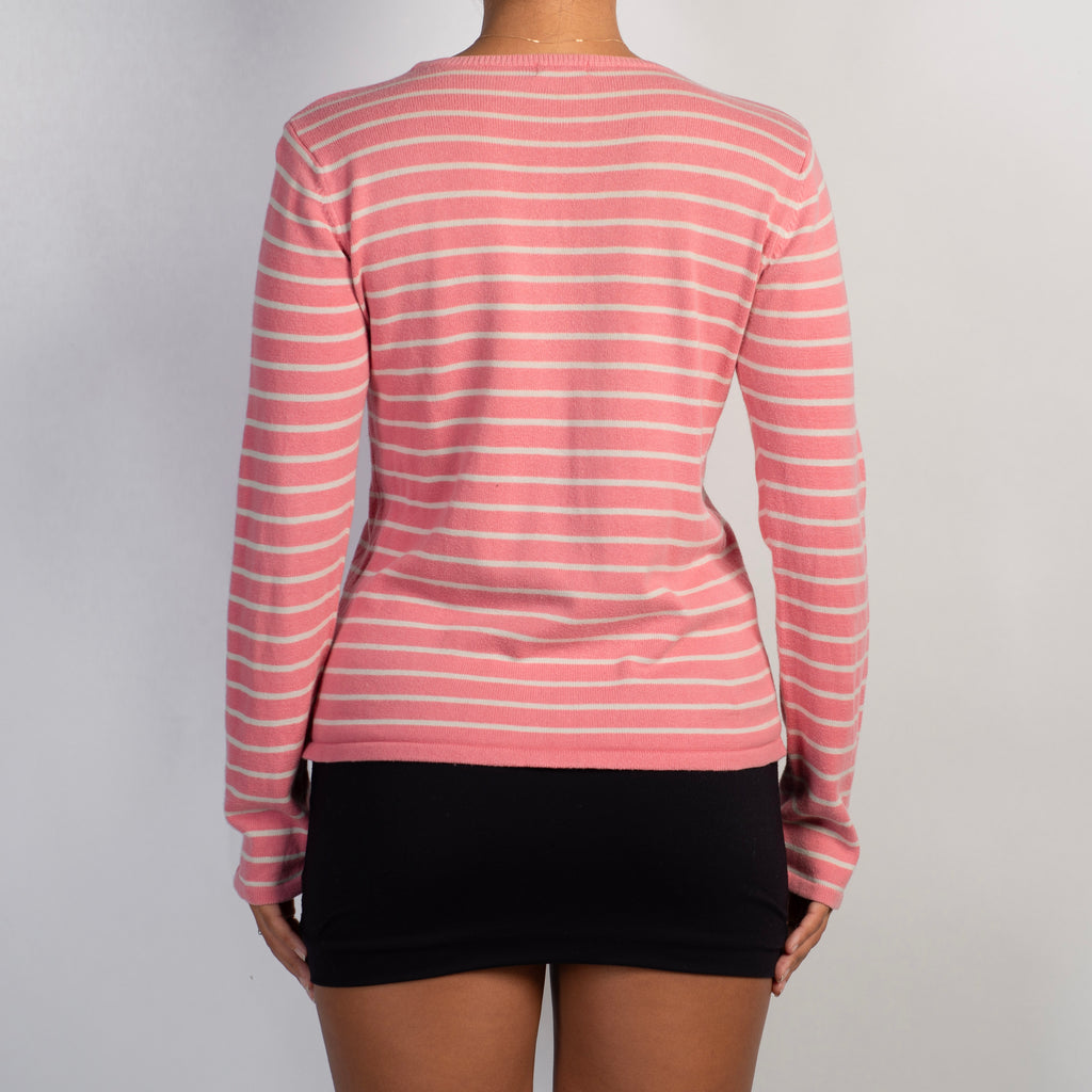 PINK STRIPE KNIT TOP