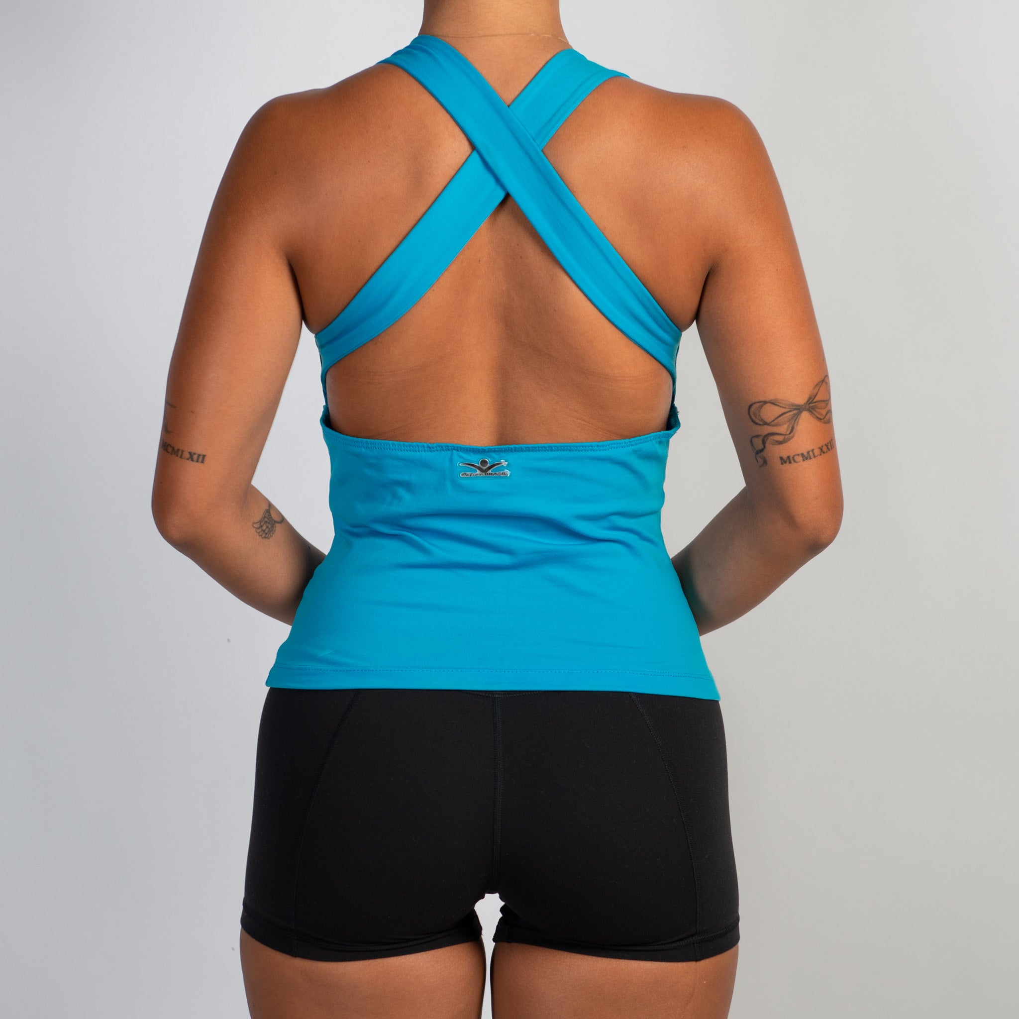 BLUE CUT OUT ACTIVE TANK TOP