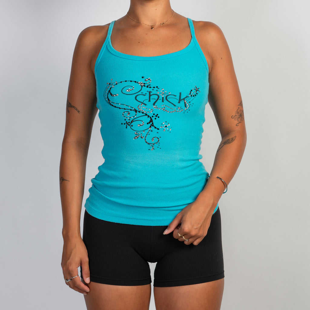 BLUE COTTON TANK TOP