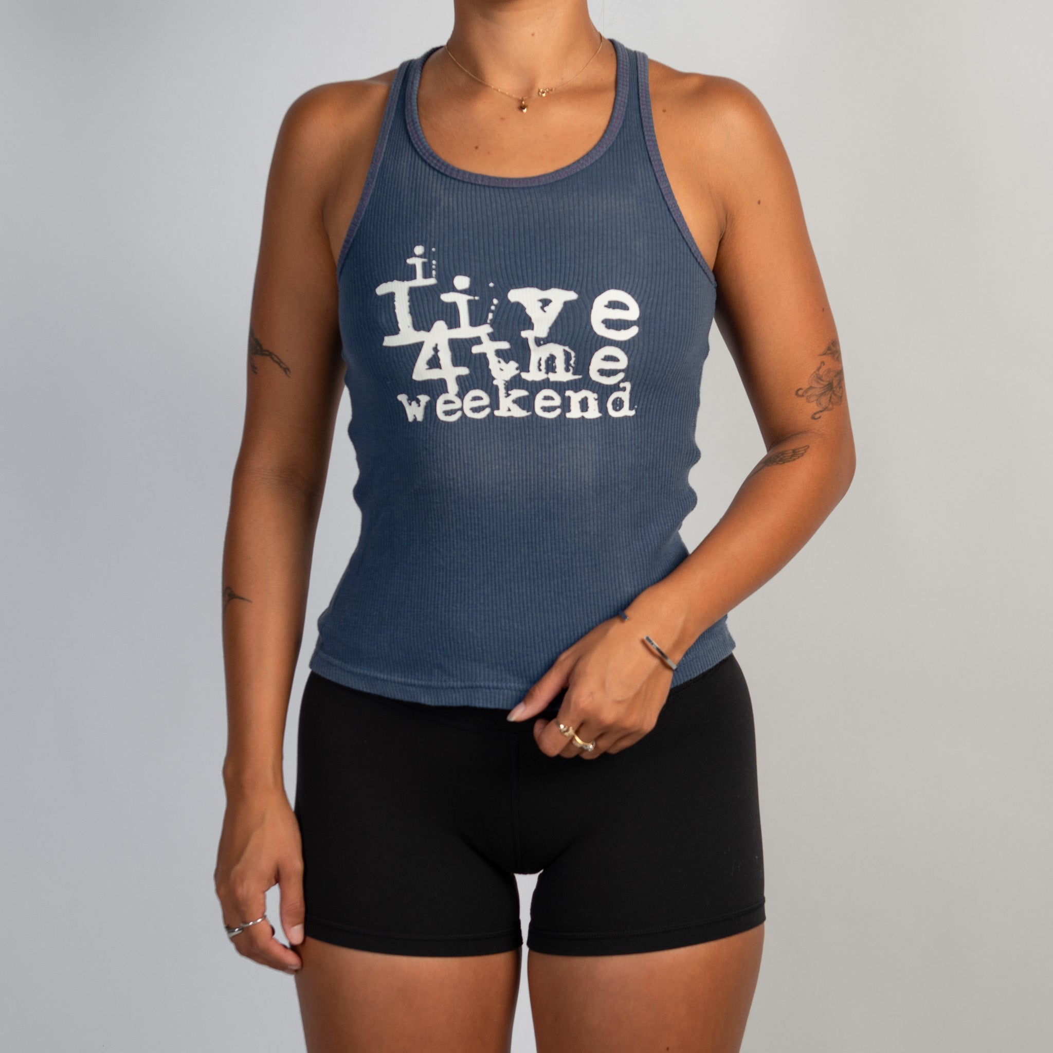 NAVY COTTON TANK TOP