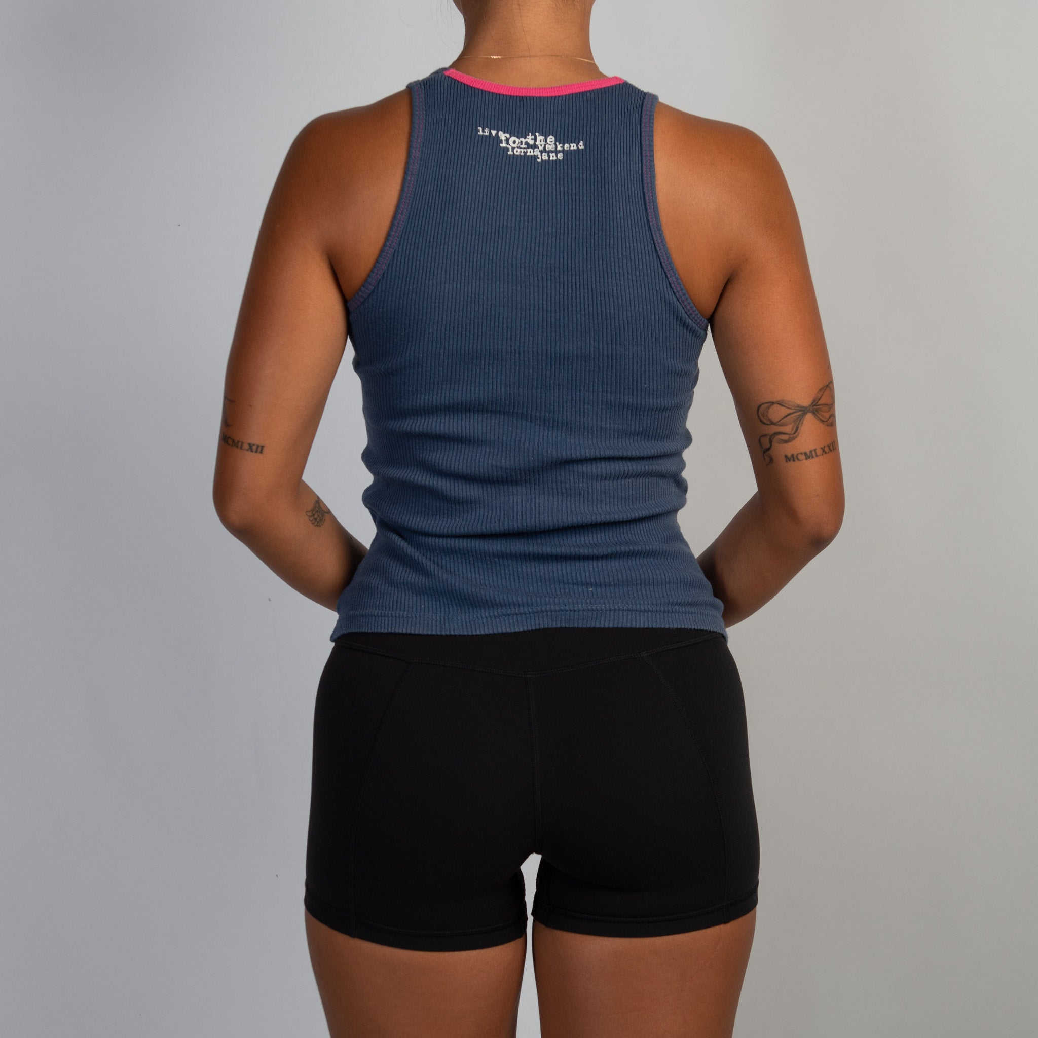 NAVY COTTON TANK TOP