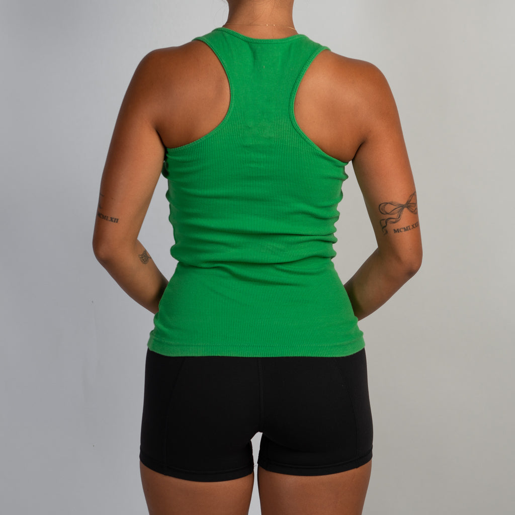 GREEN COTTON TANK TOP