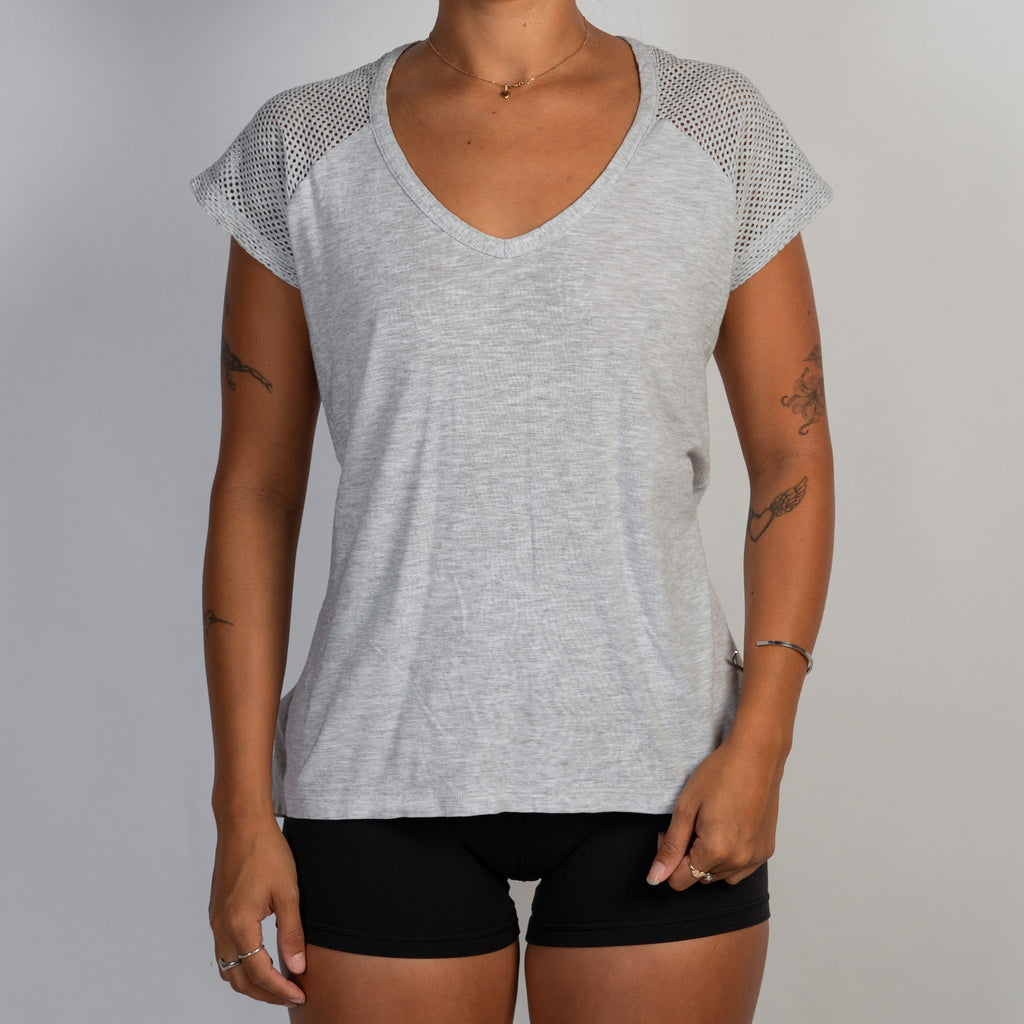 GREY CUT OUT TEE