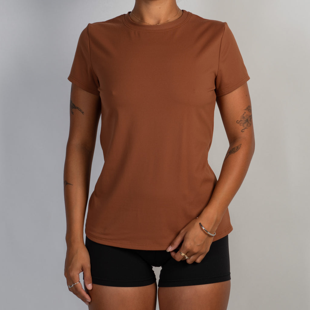 BROWN ACTIVE TEE