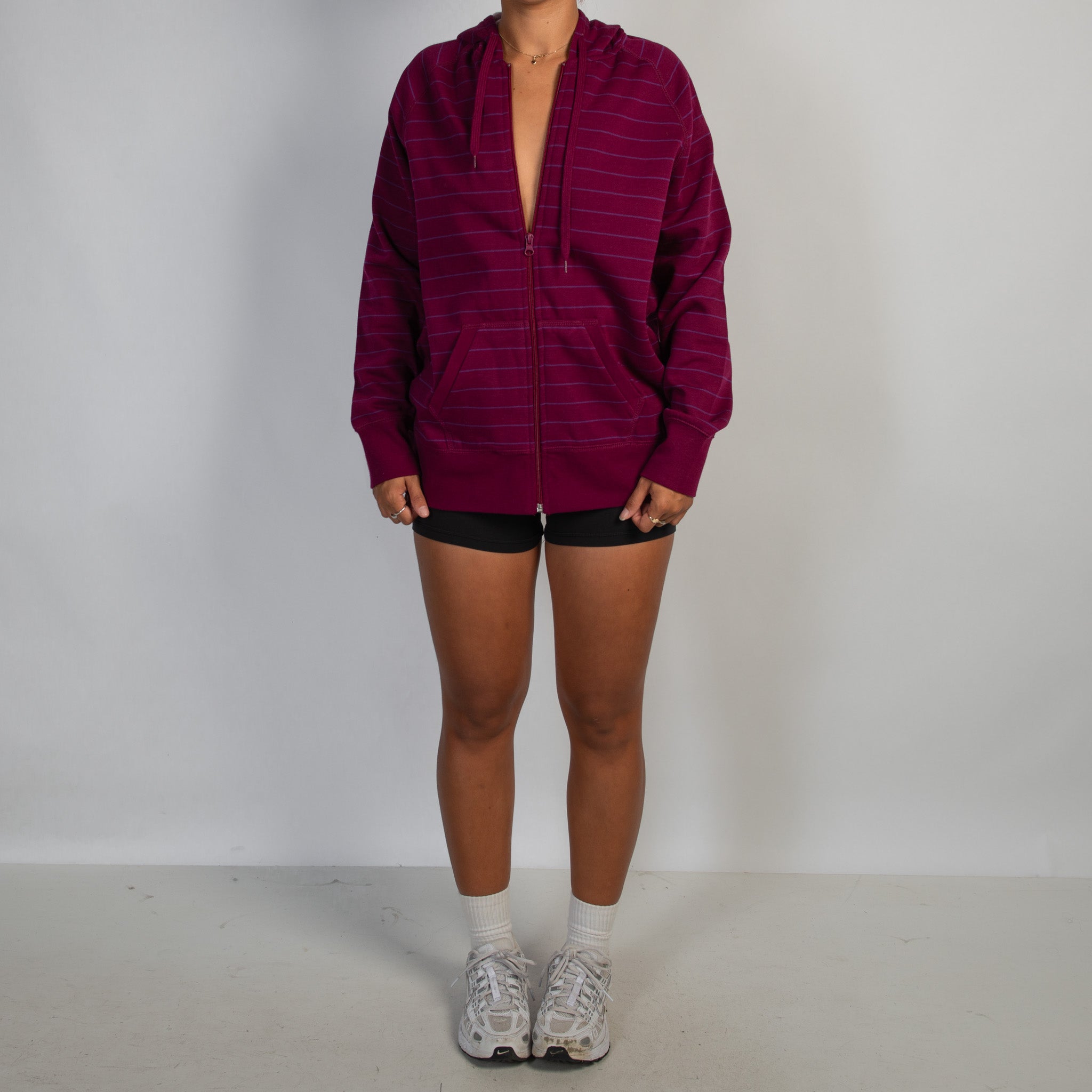 FUSHCIA STRIPE FLEECE JACKET