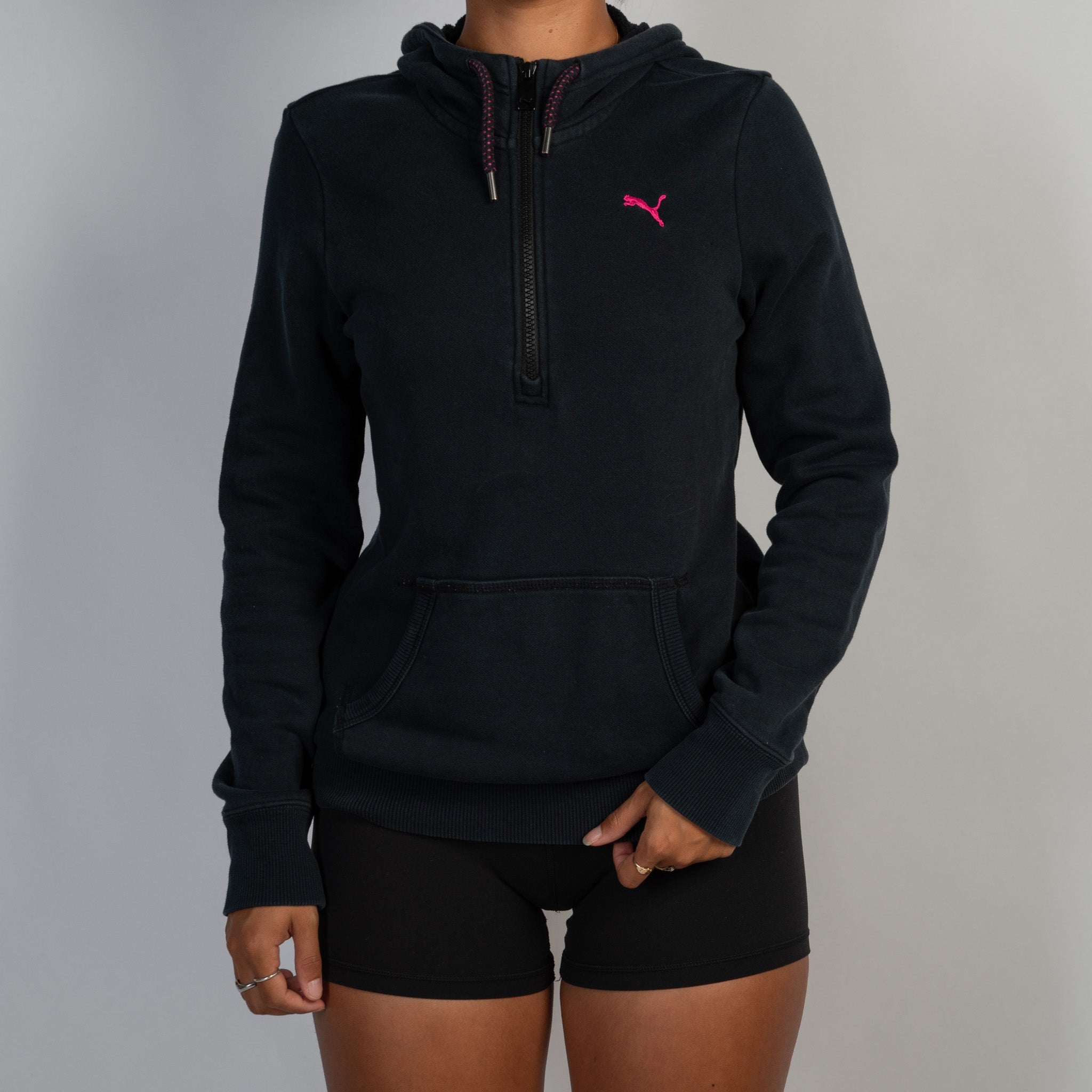 BLACK QUARTER ZIP SWEATER