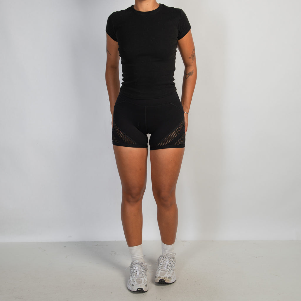 BLACK MESH BIKE SHORTS