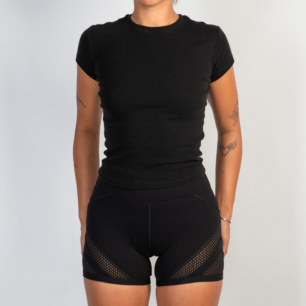 BLACK MESH BIKE SHORTS