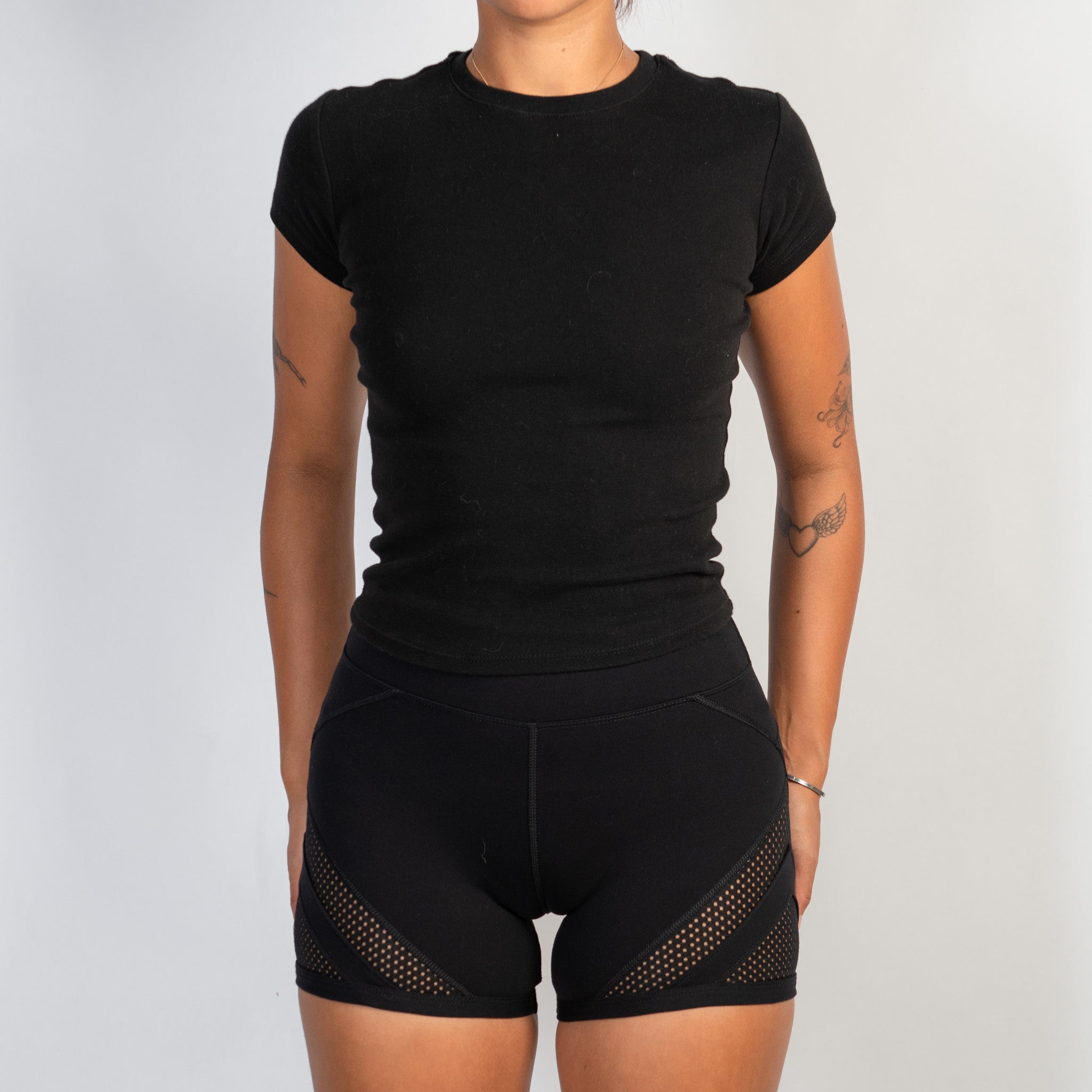 BLACK MESH BIKE SHORTS