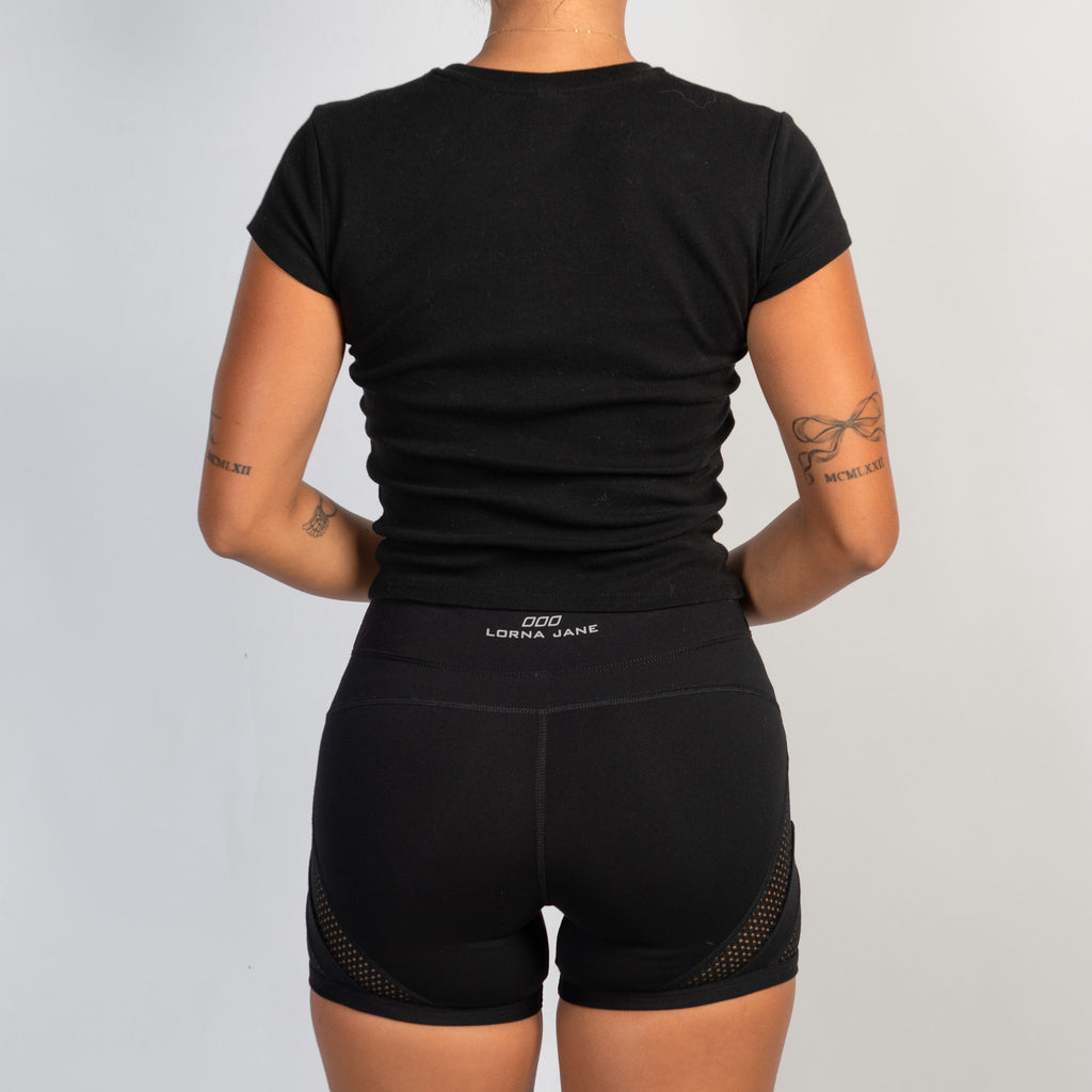 BLACK MESH BIKE SHORTS