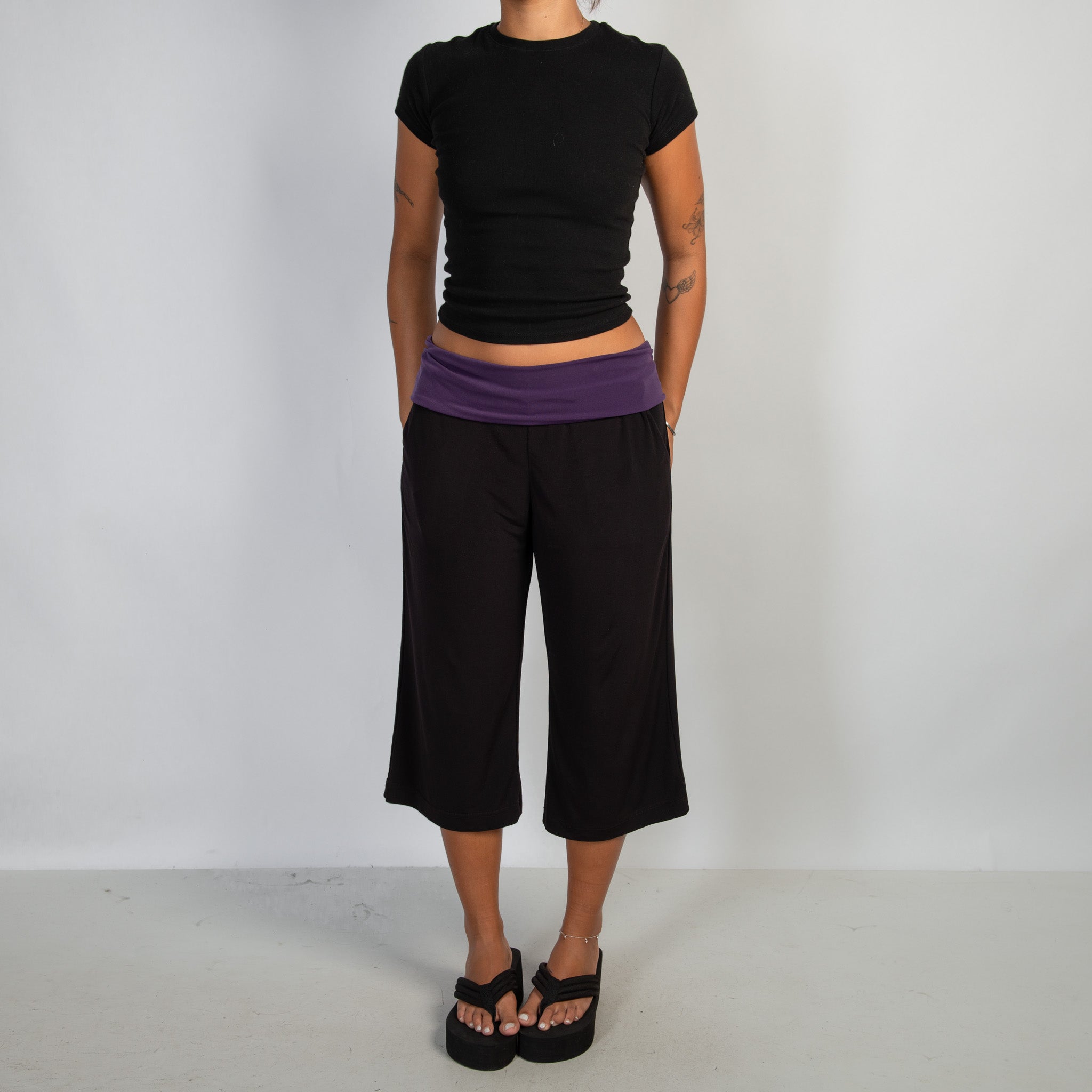 WIDE LEG CROP LOUNGE PANTS