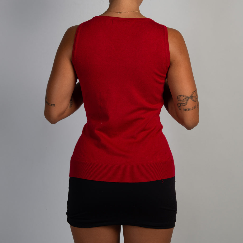 RED KNIT TANK TOP