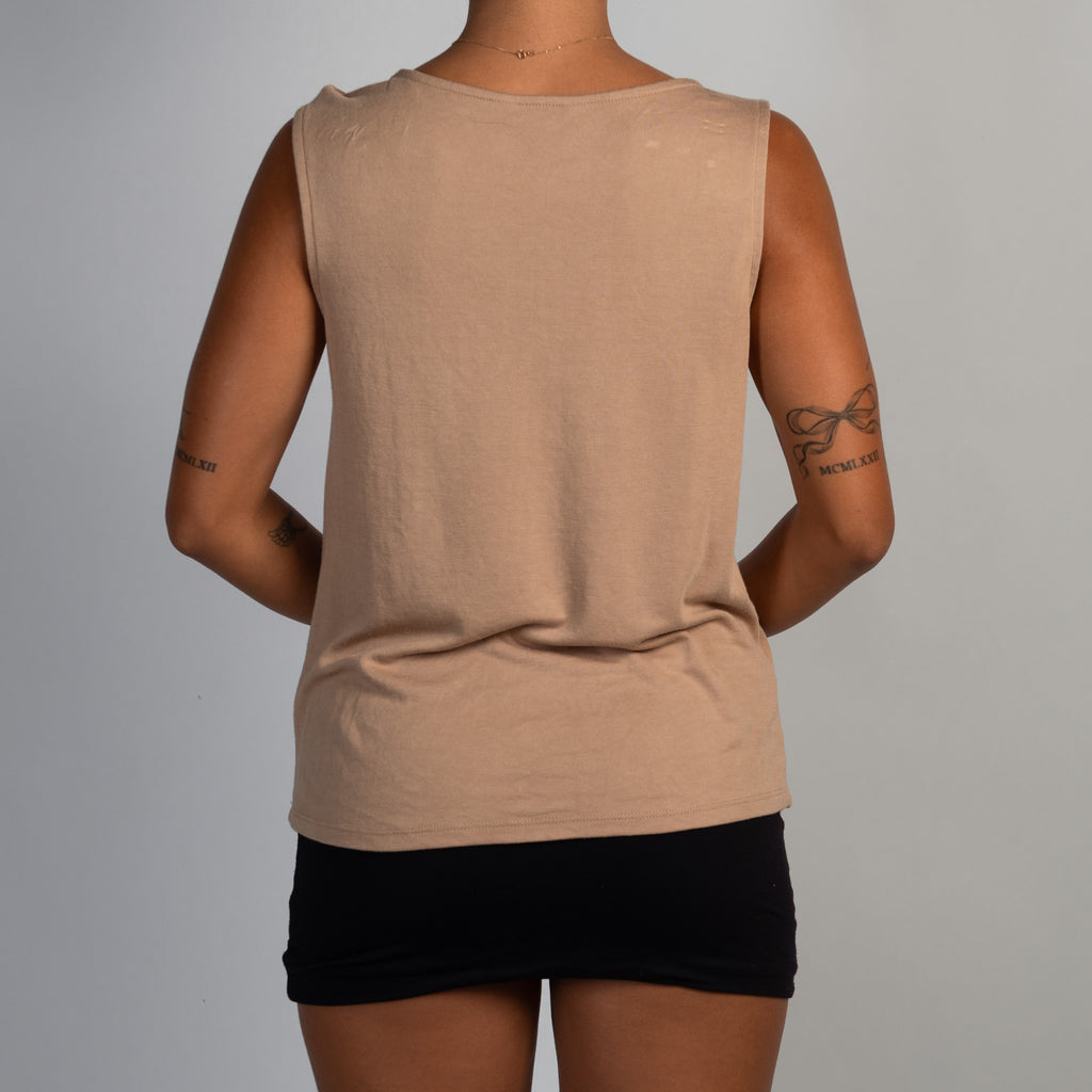 BEIGE SLEEVELESS TOP