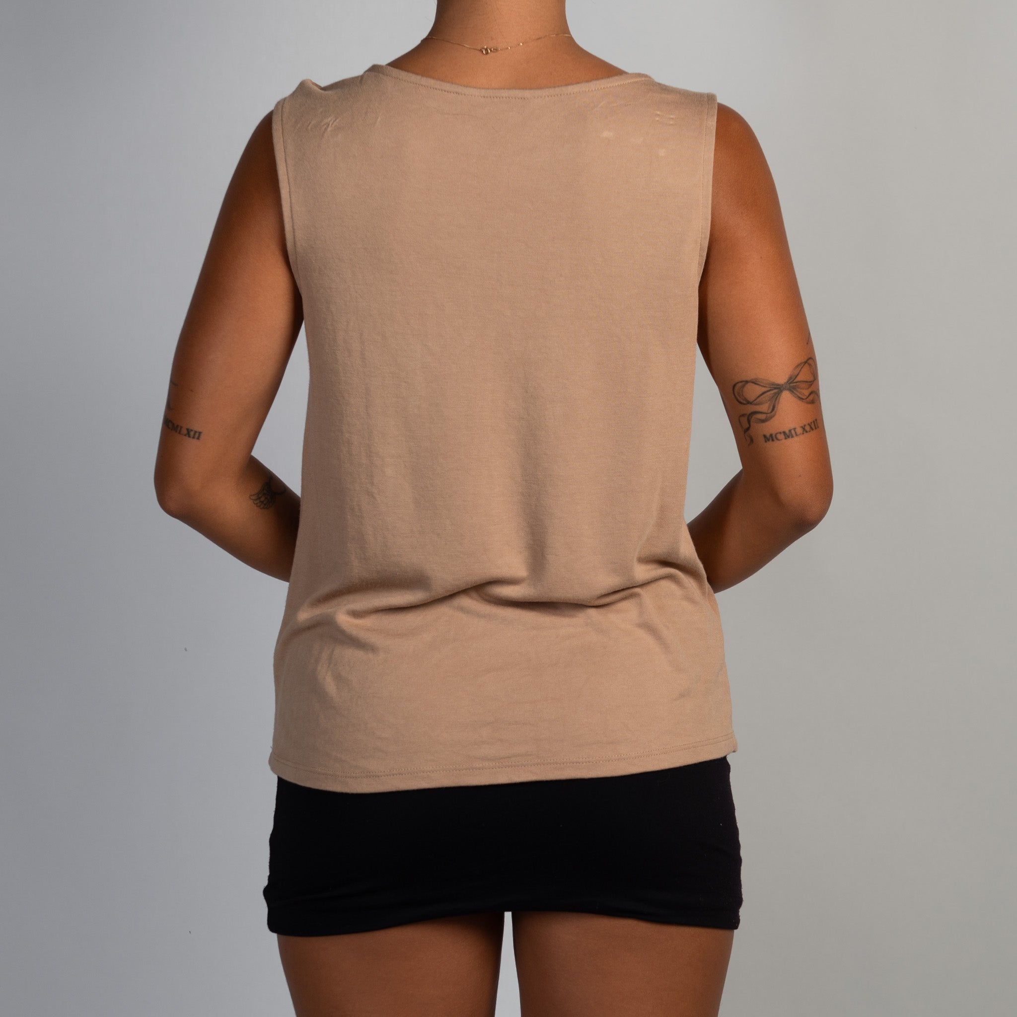 BEIGE SLEEVELESS TOP