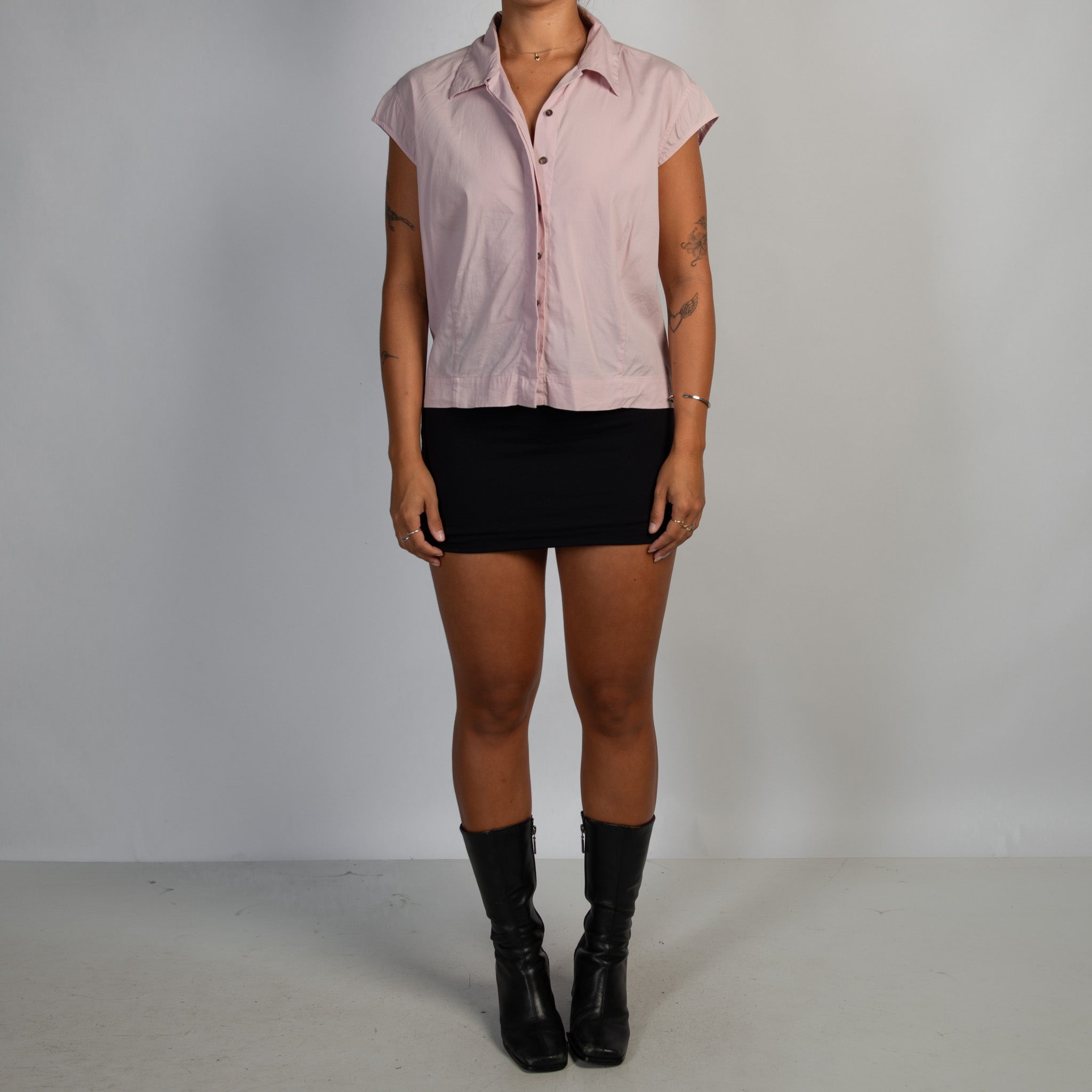 PINK CAP SLEEVE BLOUSE