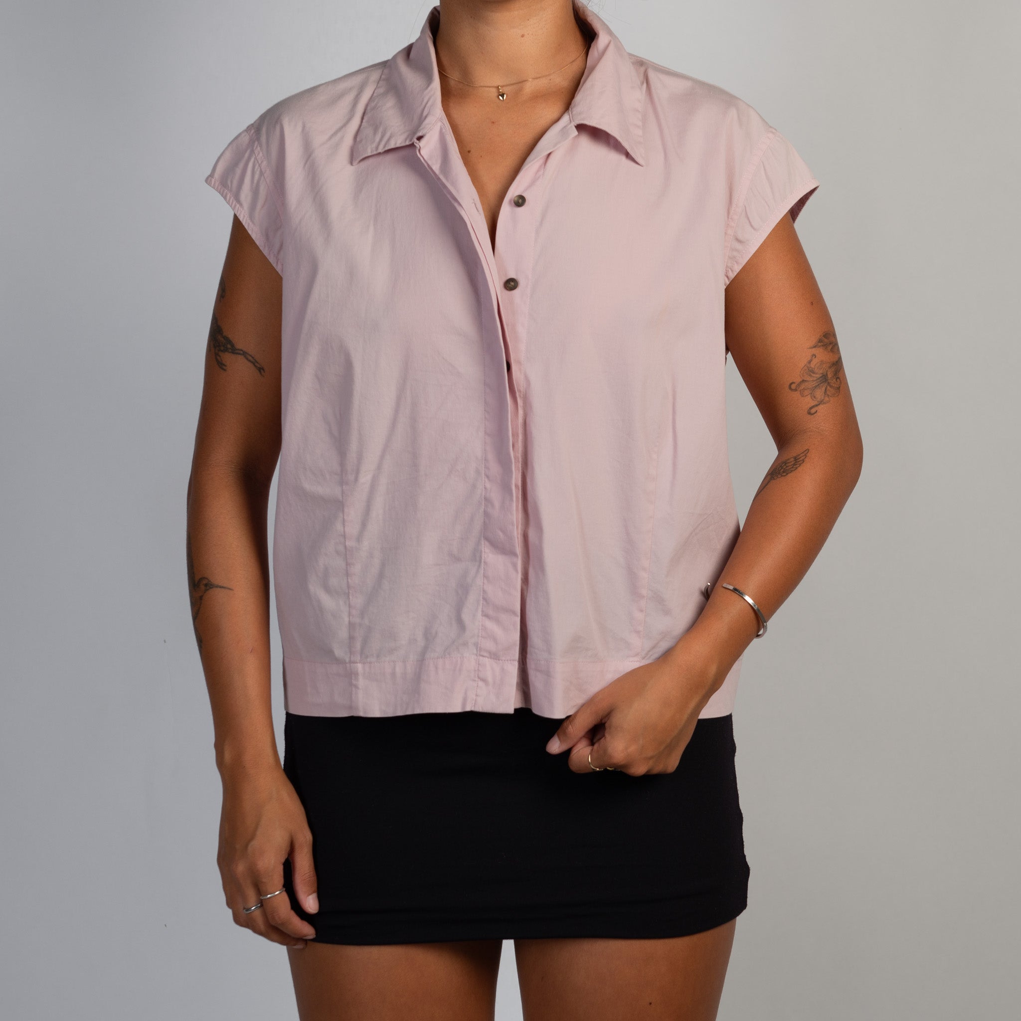 PINK CAP SLEEVE BLOUSE