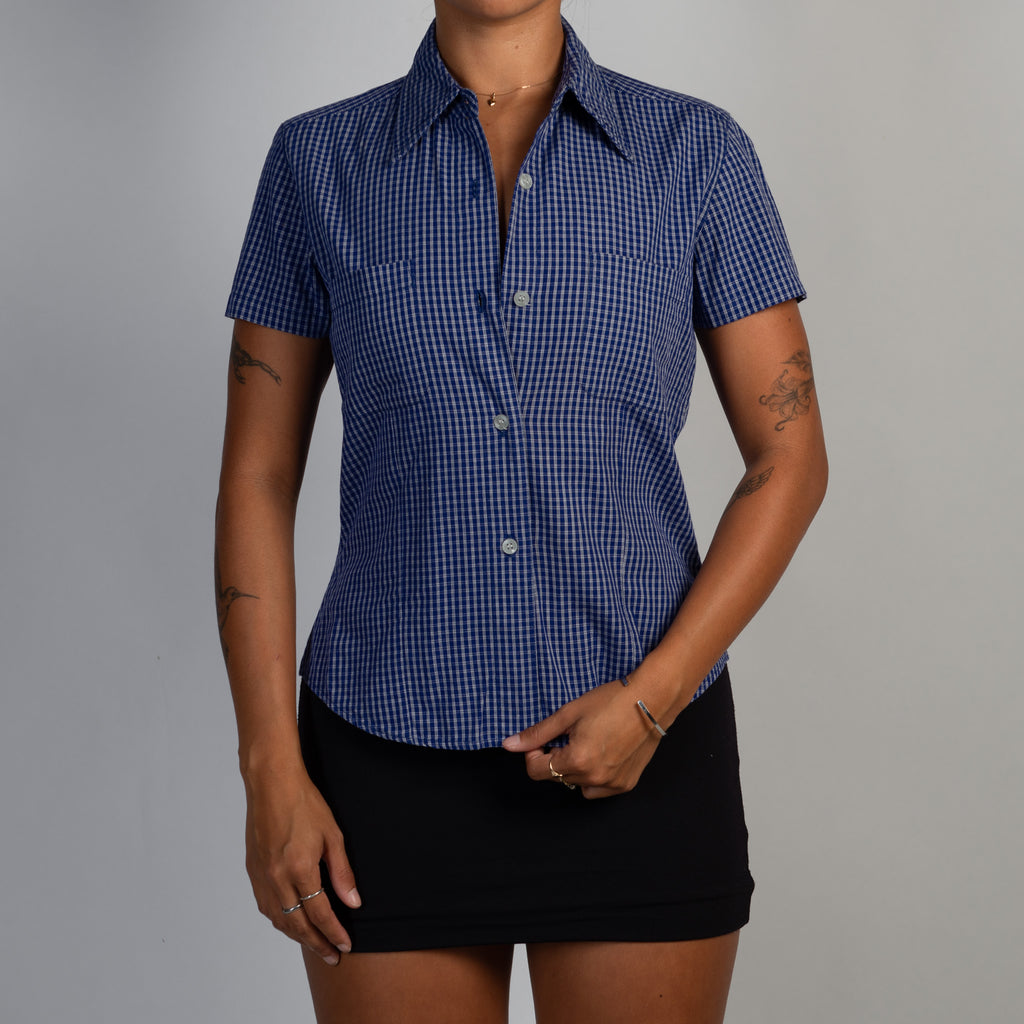 BLUE CHECK BLOUSE
