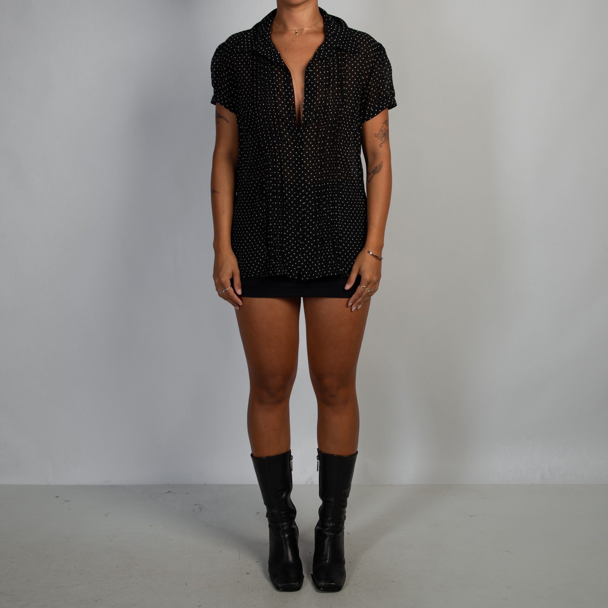 BLACK POLKA DOT BLOUSE