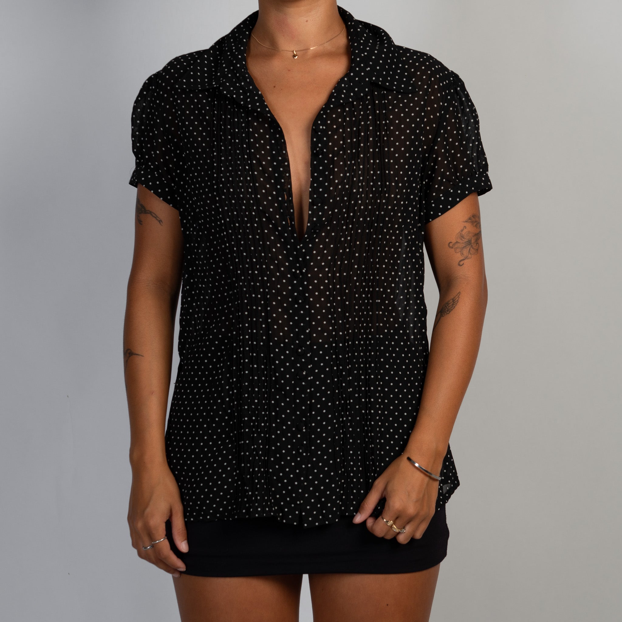 BLACK POLKA DOT BLOUSE