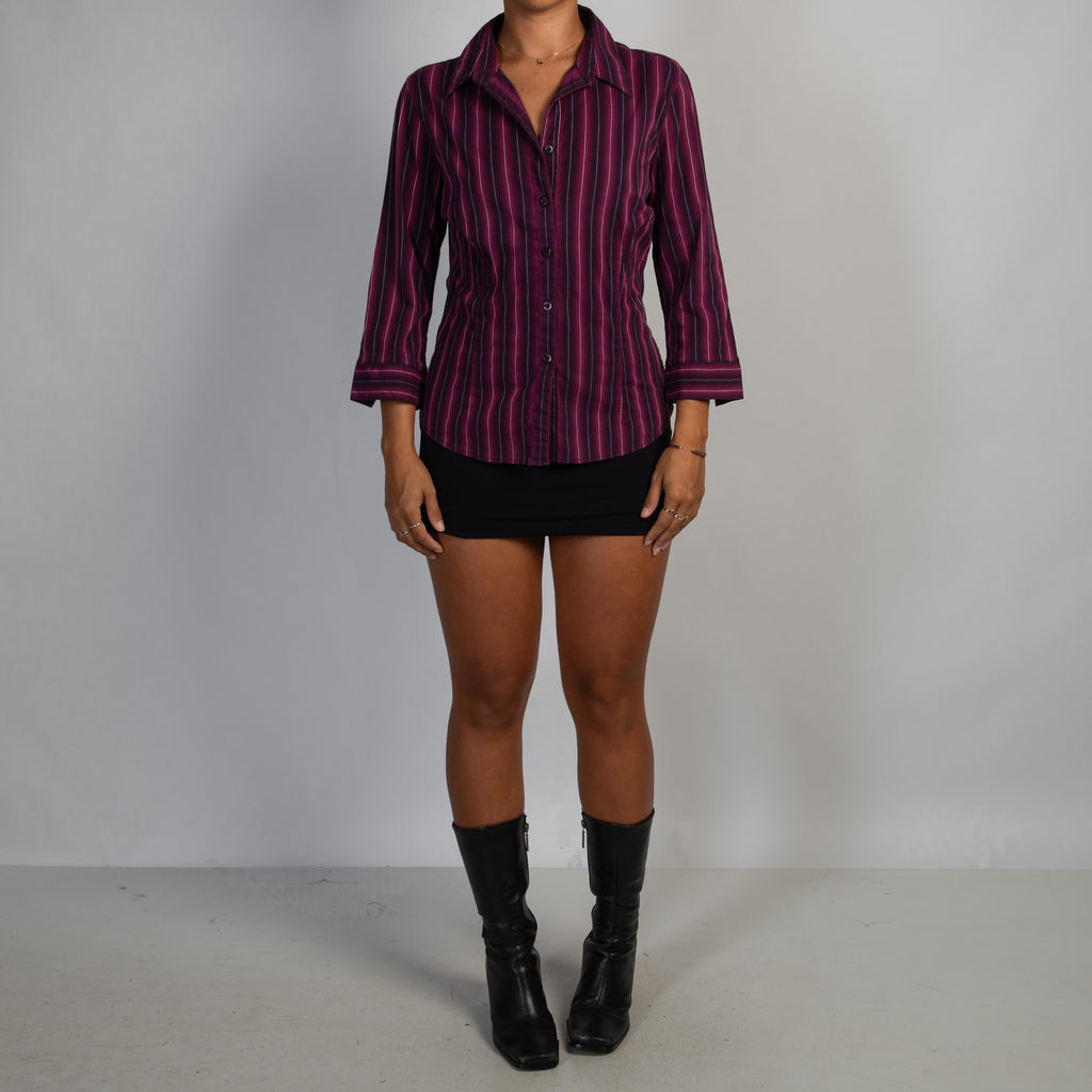 FUSHCIA STRIPE BLOUSE