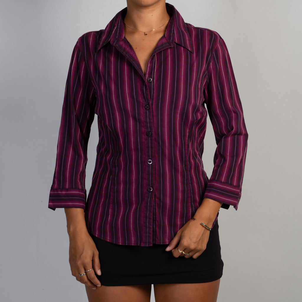FUSHCIA STRIPE BLOUSE