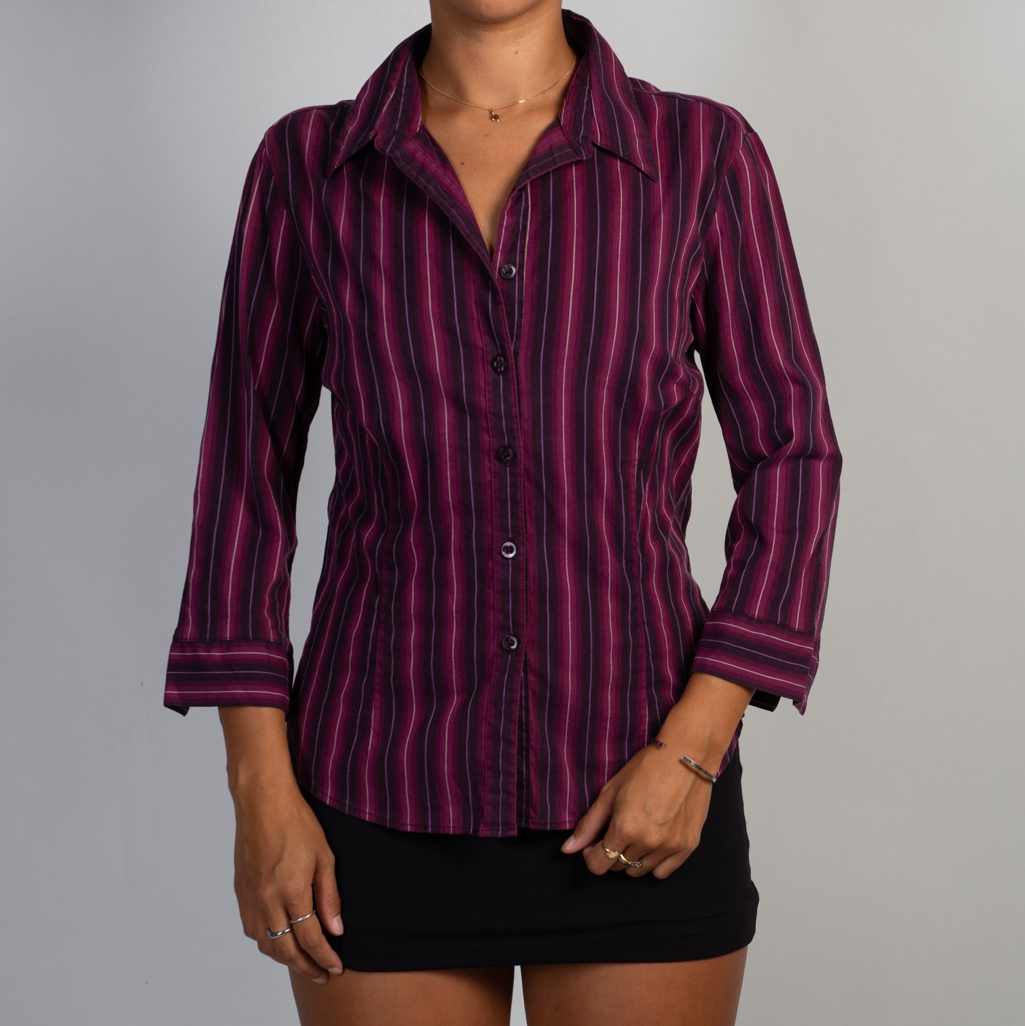 FUSHCIA STRIPE BLOUSE