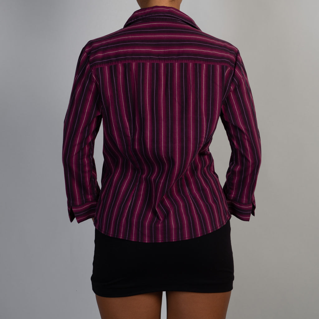 FUSHCIA STRIPE BLOUSE