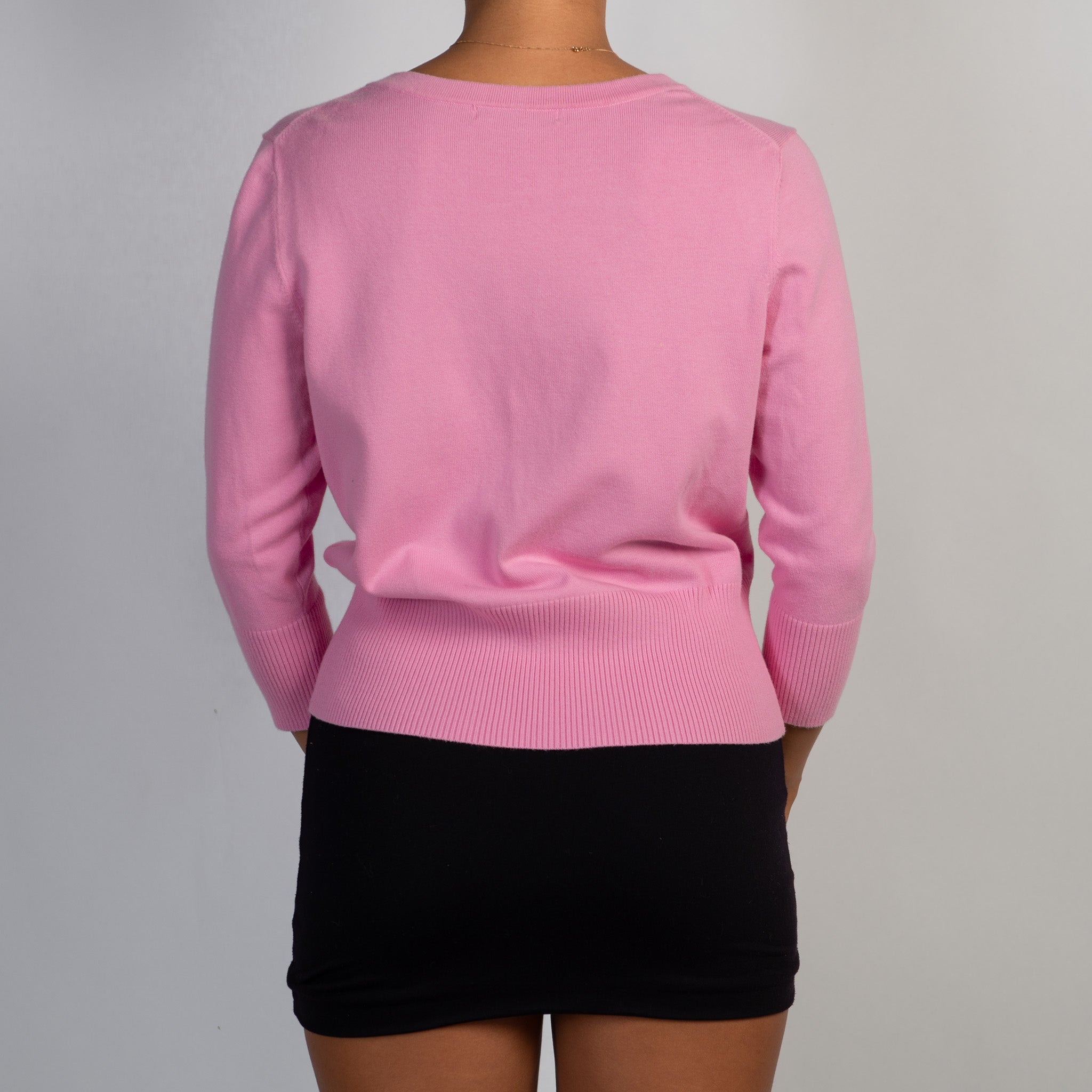 PINK 3/4 SLEEVE CARDIGAN
