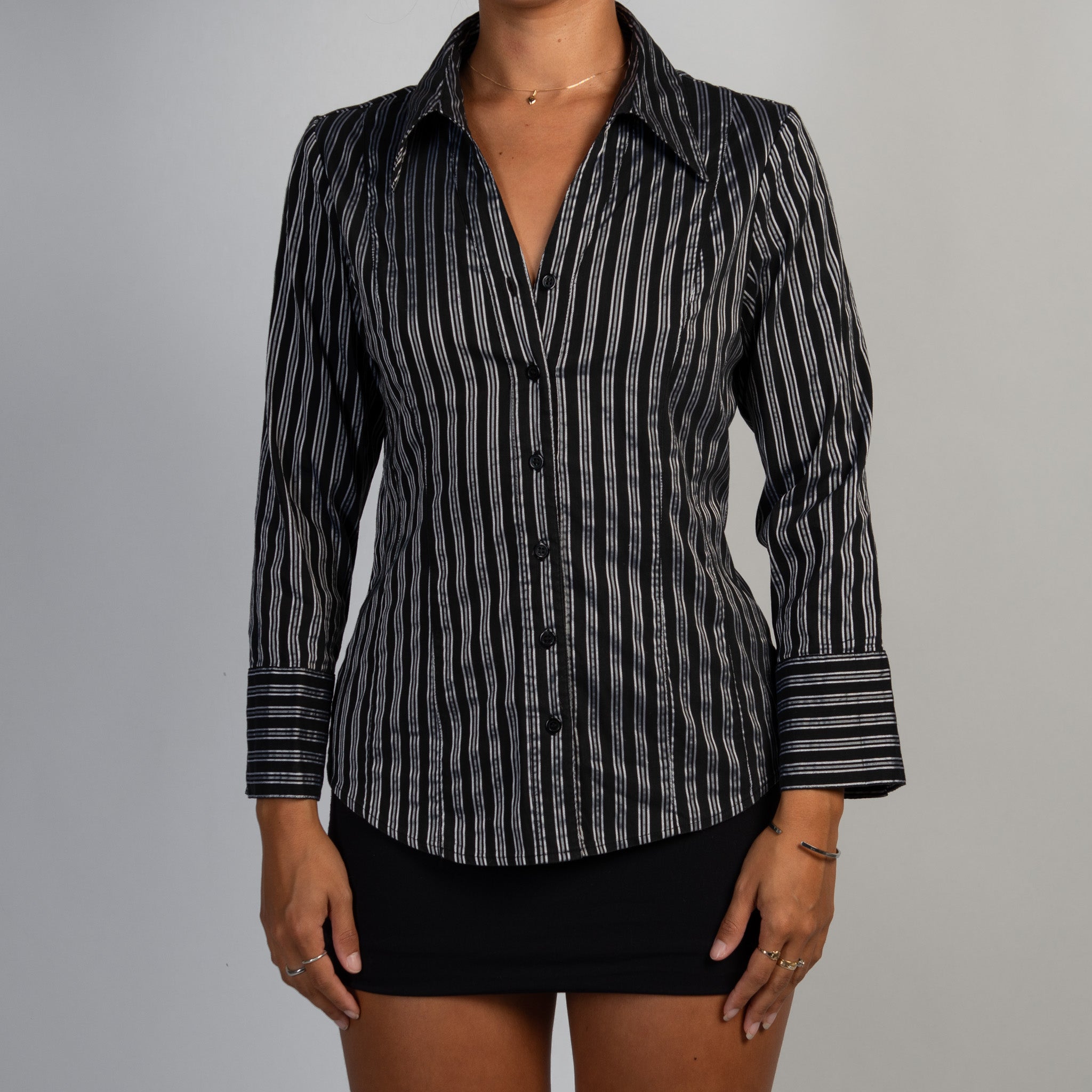 BLACK STRIPE BLOUSE