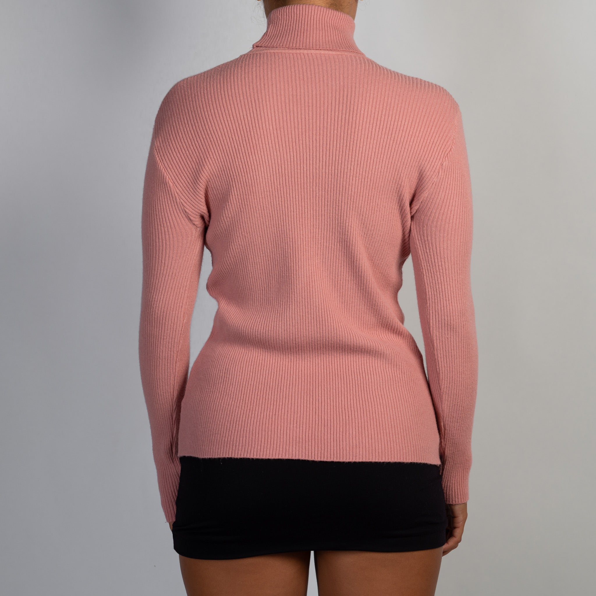PINK RIB TURTLENECK TOP