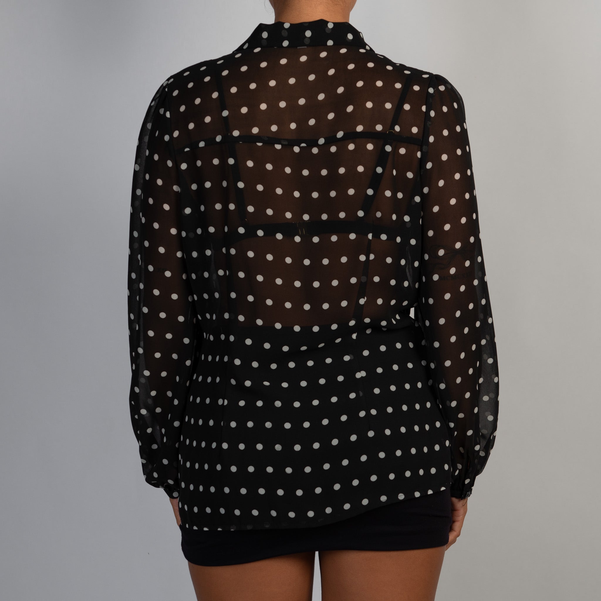 SHEER POLKA DOT BLOUSE
