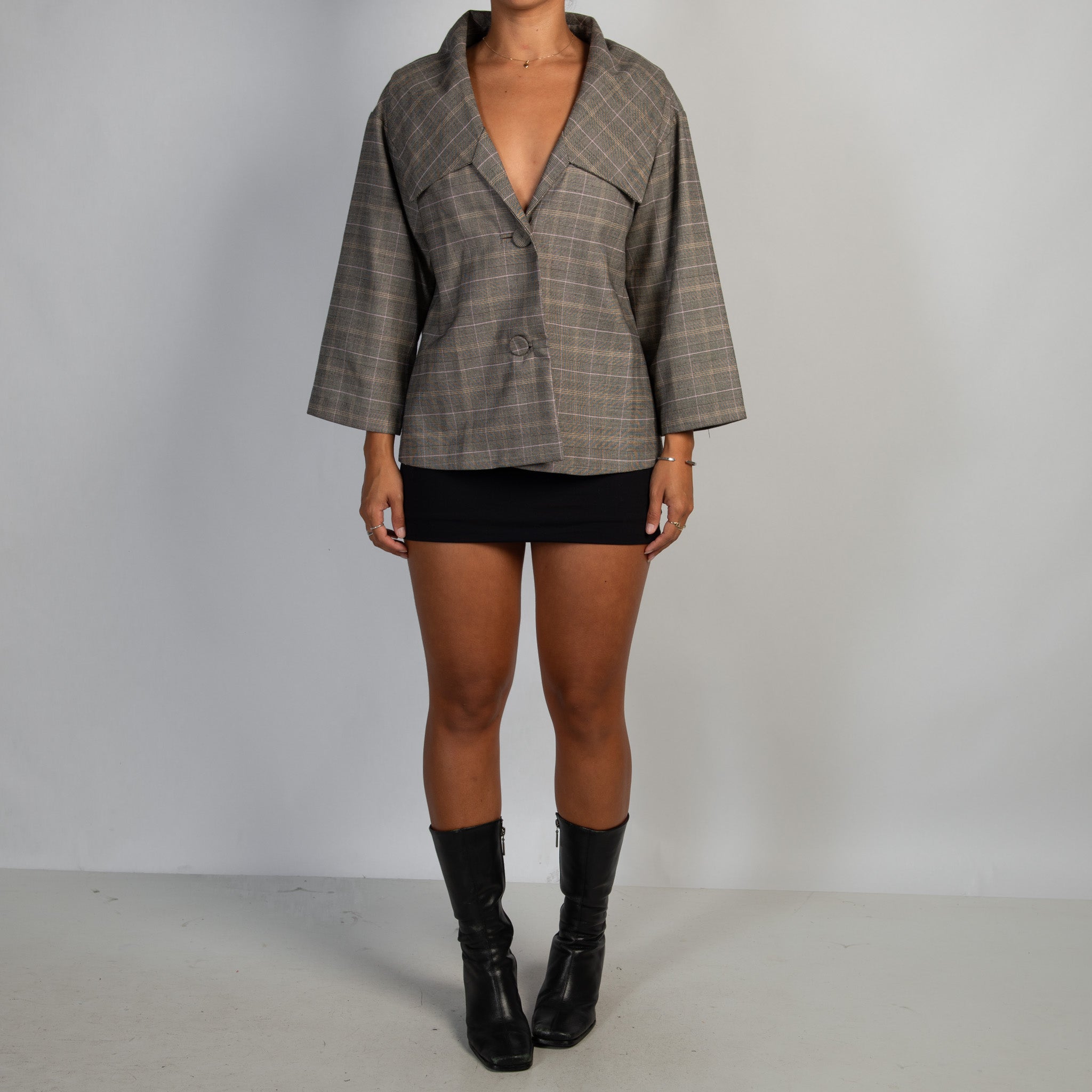 OVERSIZED CHECK BLAZER