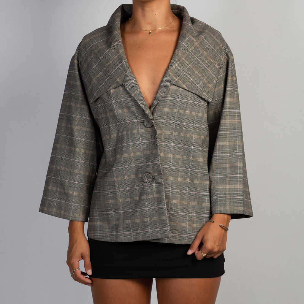 OVERSIZED CHECK BLAZER