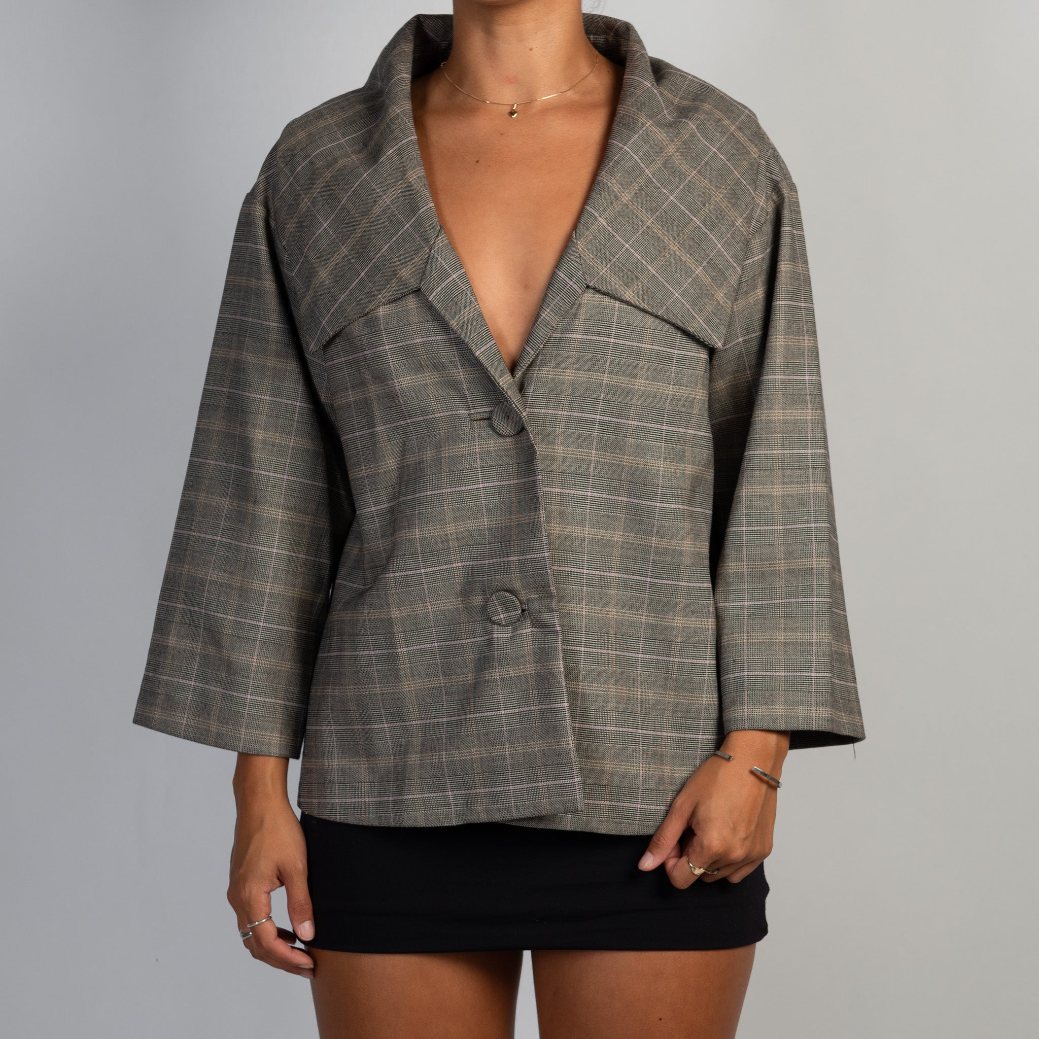 OVERSIZED CHECK BLAZER